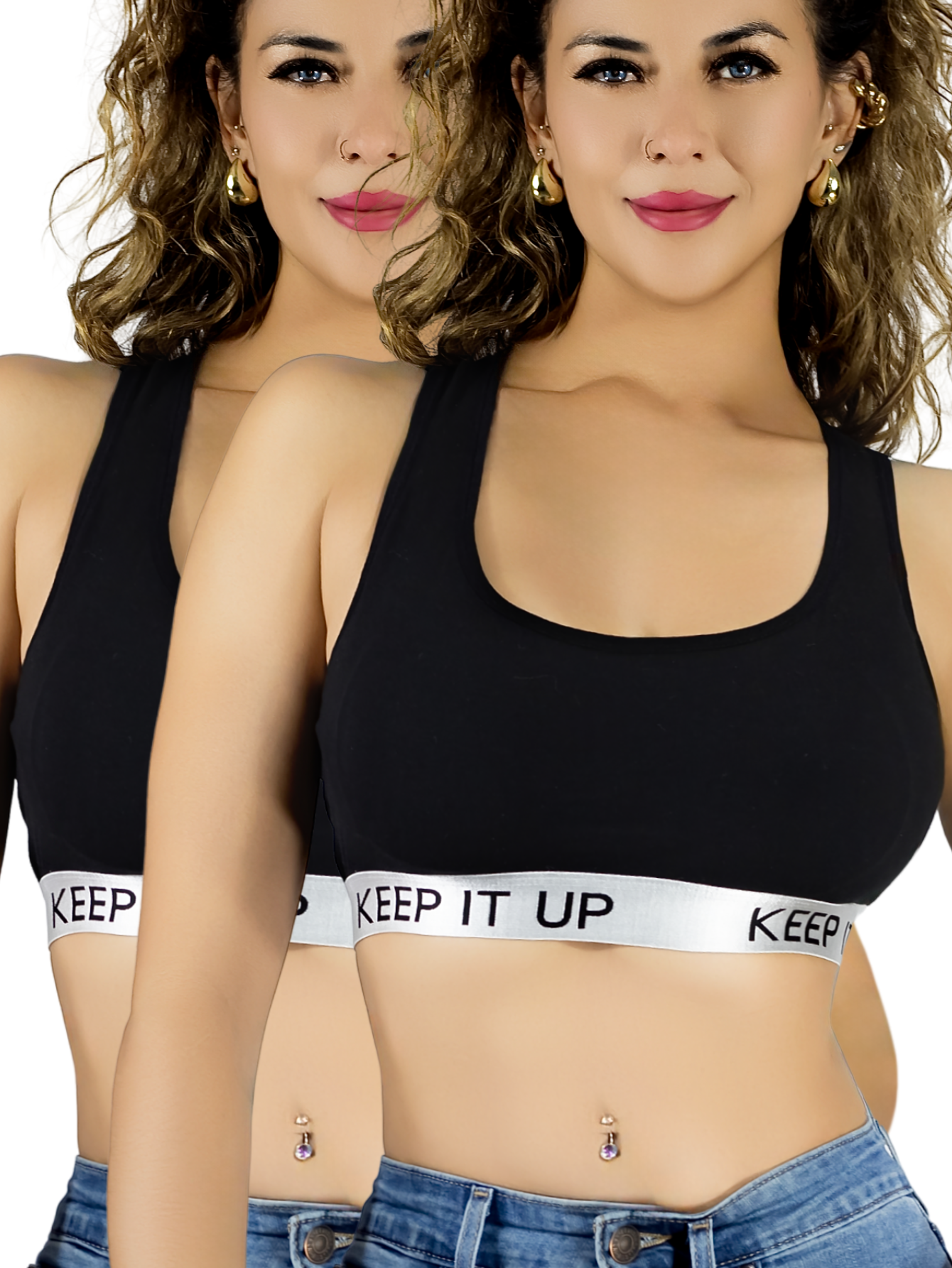 Foto 2 pulgar | Set De 2 Bras Mujer Con Copas Push Up Bl-1004-px2 Variedad De Colores Peto Medio
