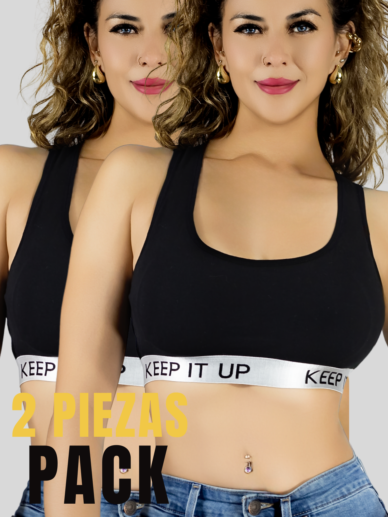Foto 6 pulgar | Set De 2 Bras Mujer Con Copas Push Up Bl-1004-px2 Variedad De Colores Peto Medio