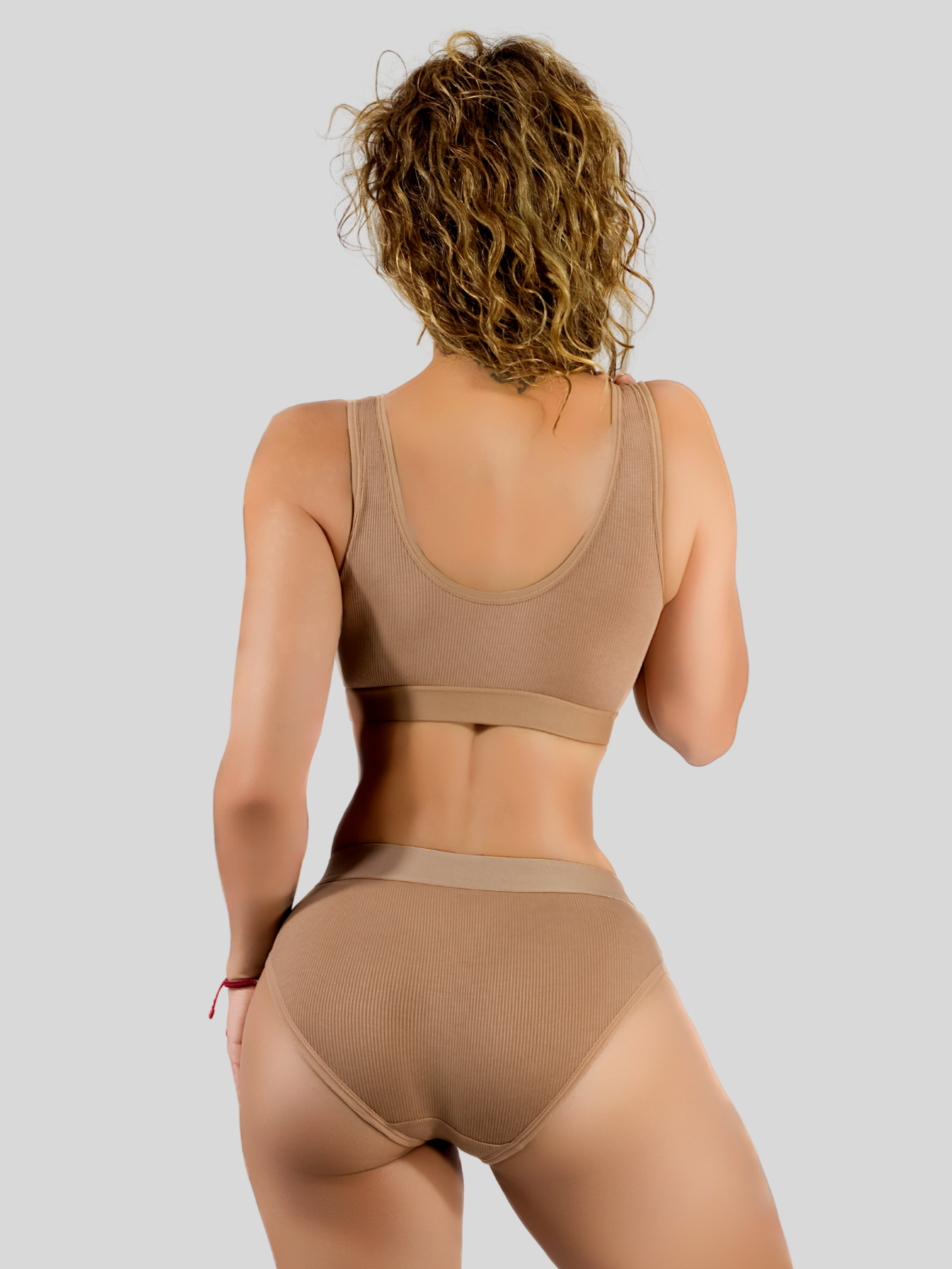 Foto 4 pulgar | Set De Lencería Mujer Brasier Y Calzón Cómodo Casual Set.i-1006 Cafe Juego De Ropa Interior Dama