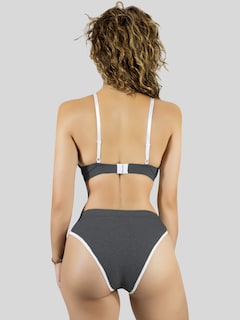 Foto 3 | Set De Lencería Mujer Brasier Y Calzón Cómodo Casual Set.i-1007 Gris Oscuro Juego De Ropa Interior Dama
