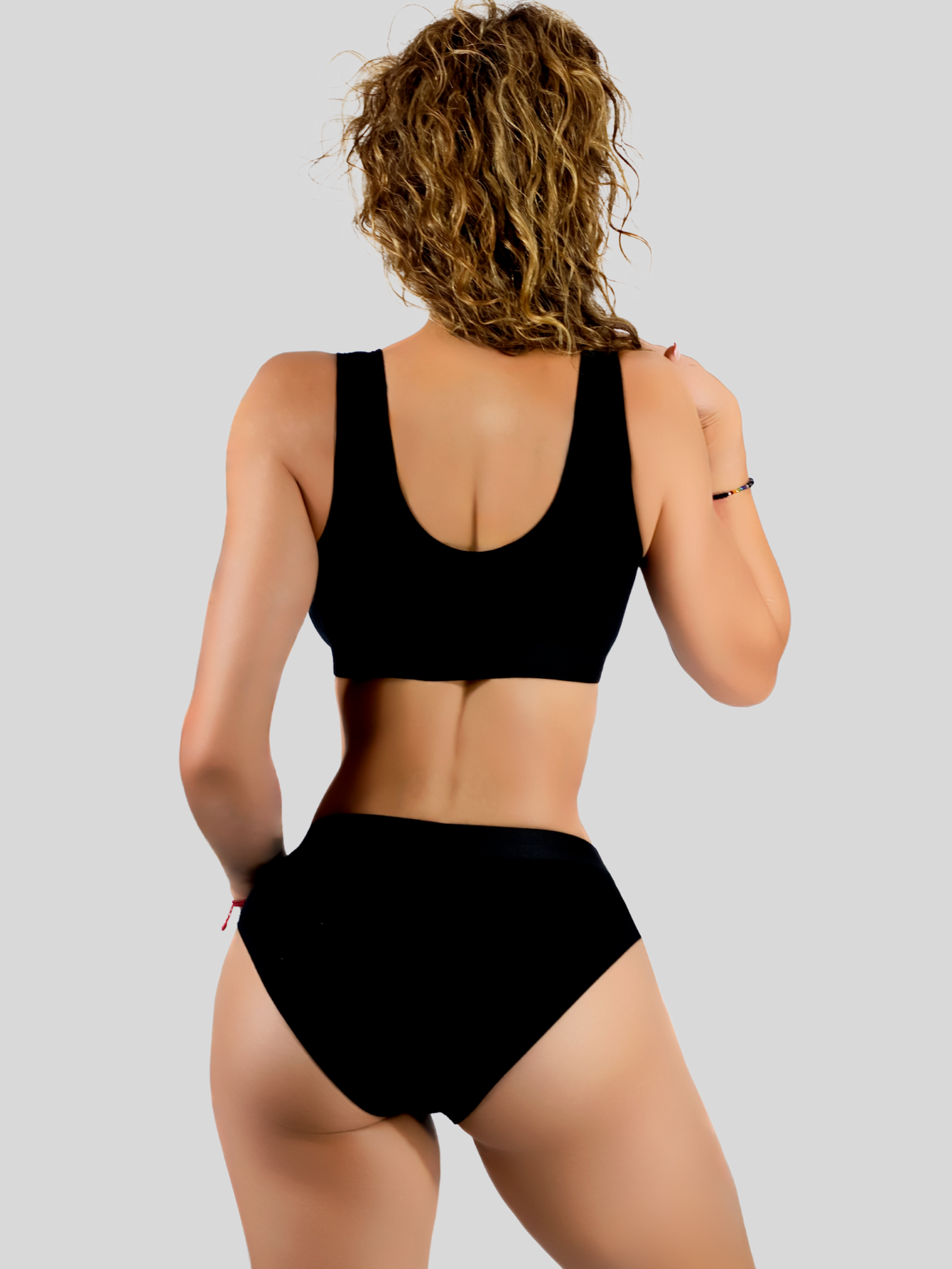 Foto 4 pulgar | Set De Lencería Mujer Brasier Y Calzón Cómodo Casual Set.i-1006 Negro Juego De Ropa Interior Dama
