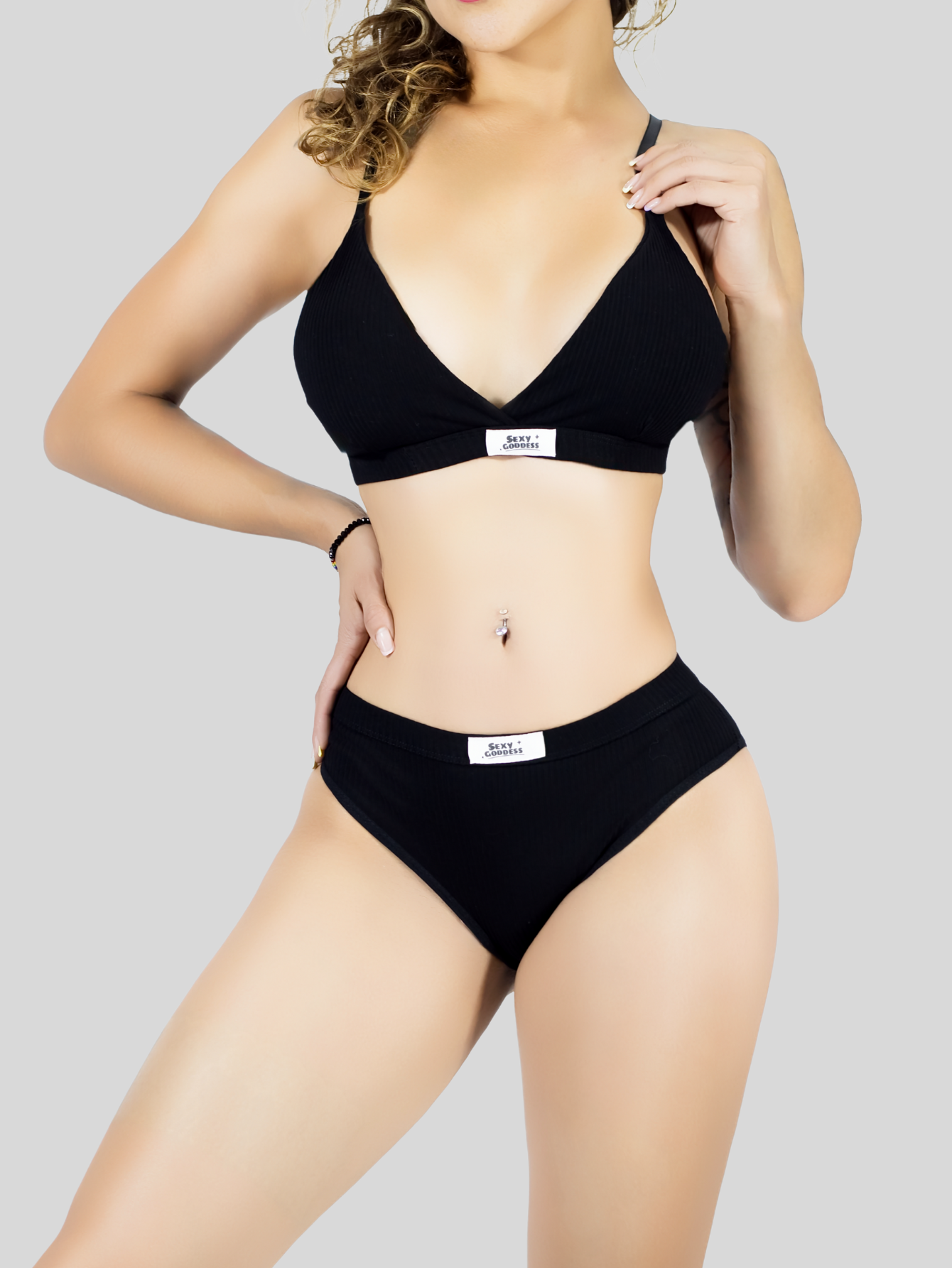 Foto 6 pulgar | Set De Lencería Mujer Brasier Y Calzón Cómodo Casual Set.i-1007 Negro Juego De Ropa Interior Dama