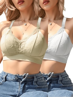 Foto 1 | Set De 2 Brasieres Peto Push Up Bra-1003-px2 Variedad De Colores Mujer Ultrasoft Sin Varilla Cómodo