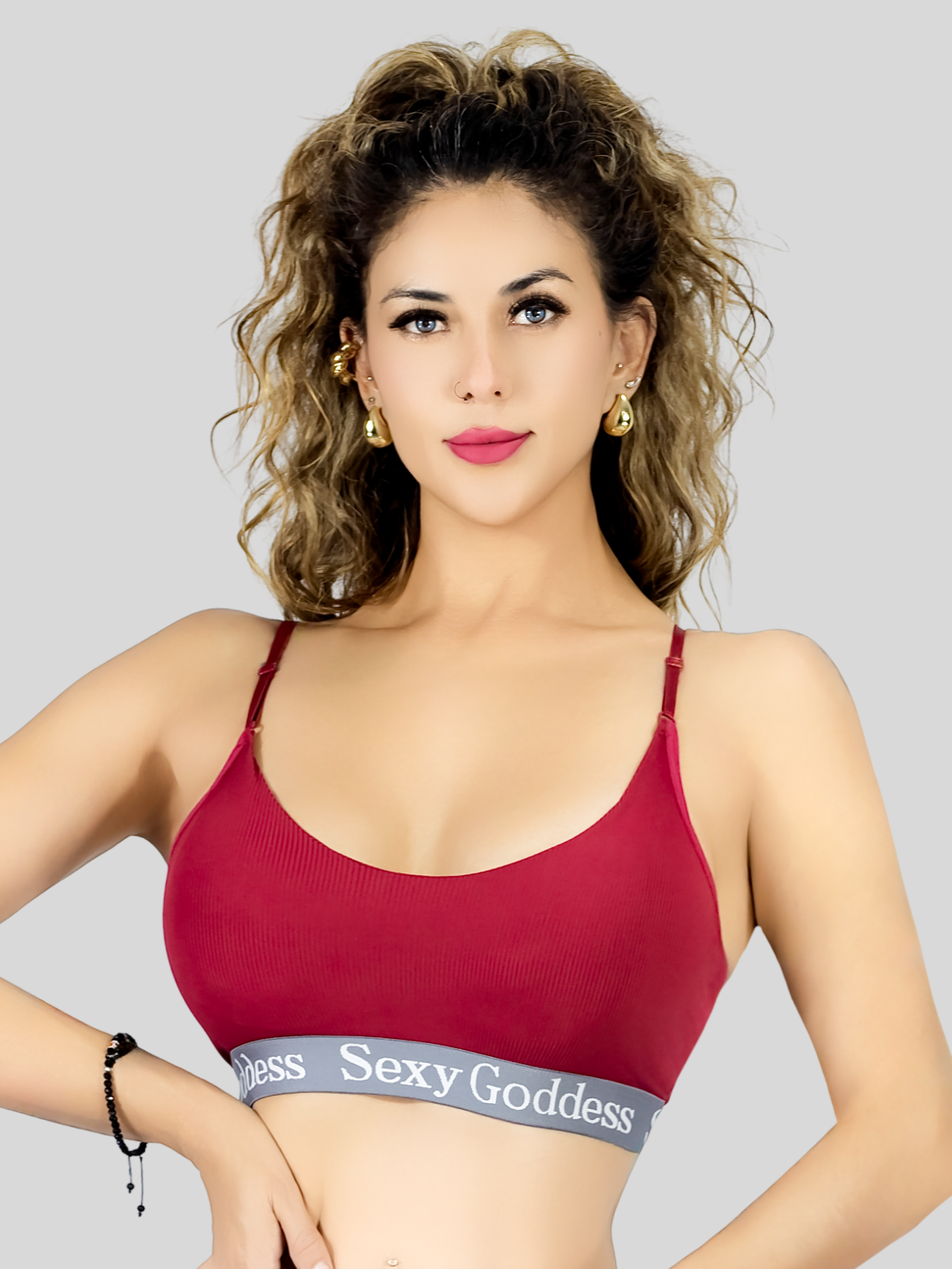Foto 3 pulgar | Bra Mujer Con Copas Push Up Peto Medio Bra-1005 Rojo Comodidad Sin Varilla