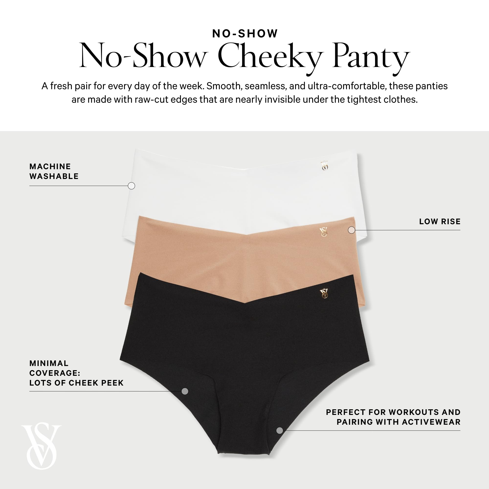 Foto 3 pulgar | Ropa Interior Victoria's Secret No Show Cheeky Women Multicolor - Venta Internacional