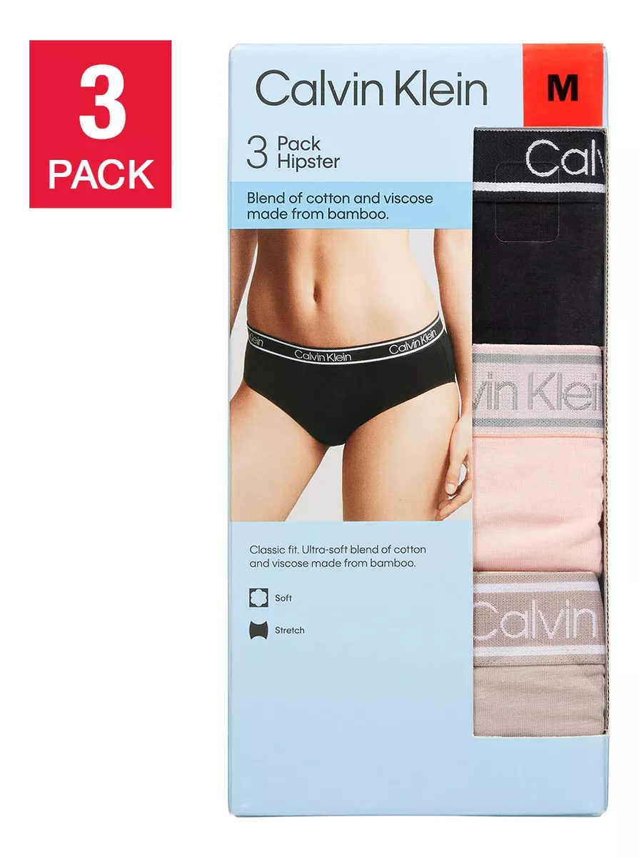 Foto 2 | Calzones Calvin Klein Mujer 3 Pack Suave, Elástico Y Cómodo