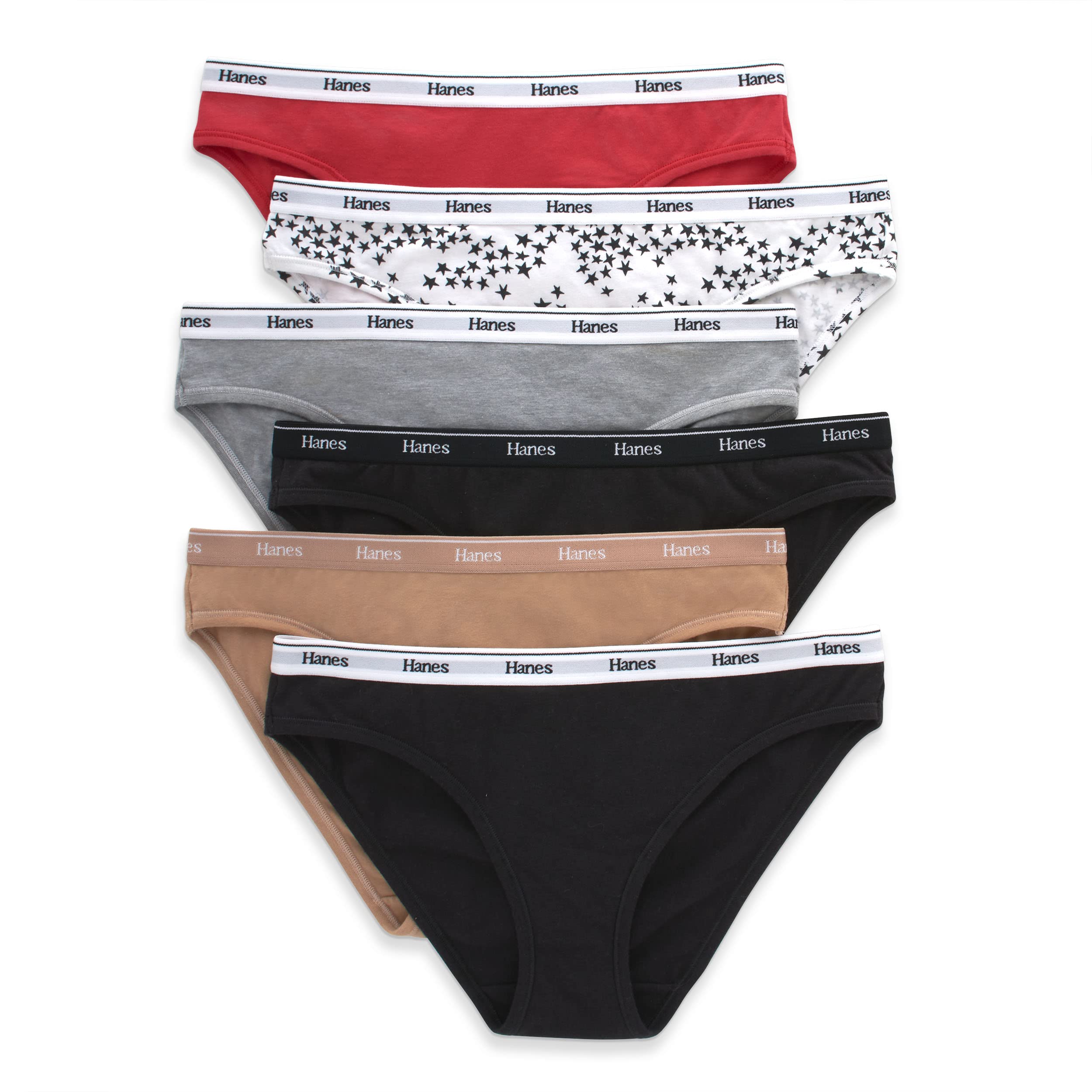 Foto 2 pulgar | Bikini Originals De Panties Hanes Para Mujer, Paquete De 6 Colores Surtidos - Venta Internacional.
