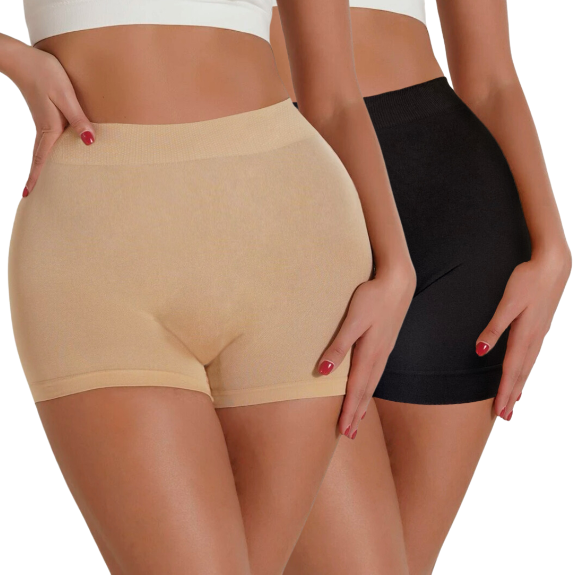 Set De 2 Panty Fajas Boxer De Mujer Cyf-08 Negro Y Nude Levanta Gluteos
