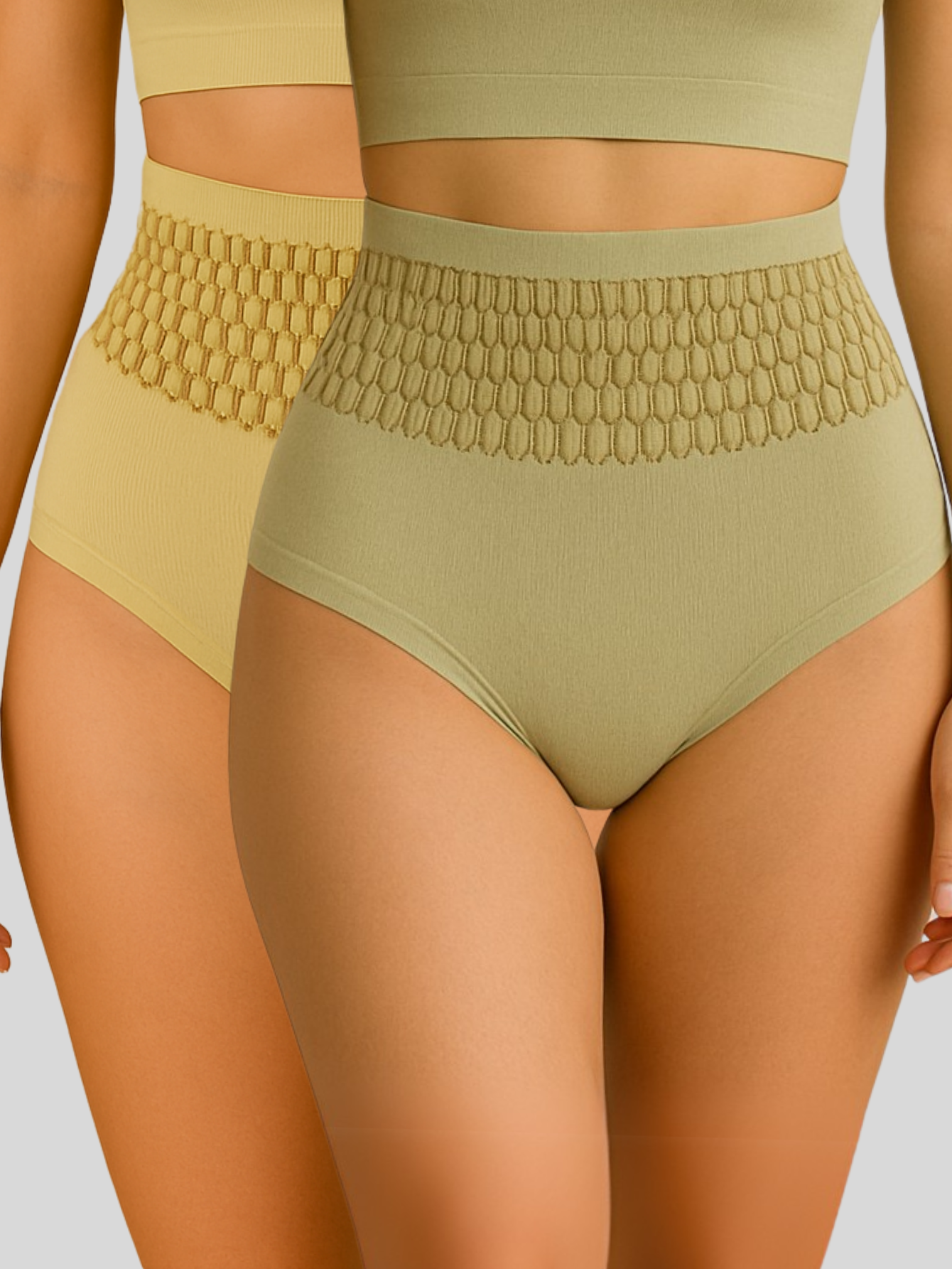 Foto 6 pulgar | Set 2 Panty Faja Mujer Cyf-010-px2 Verde Y Amarillo Moldeadora Con Compresión Zonal