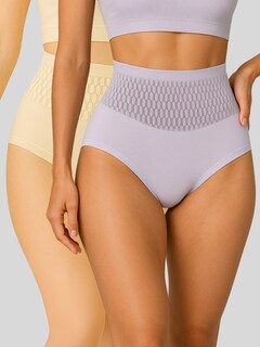 Foto 4 | Set 2 Panty Faja Mujer Cyf-010-px2 Lila Y Crema Moldeadora Con Compresión Zonal