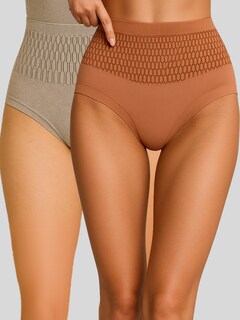 Foto 5 | Set 2 Panty Faja Mujer Cyf-010-px2 Coral Y Beige Moldeadora Con Compresión Zonal