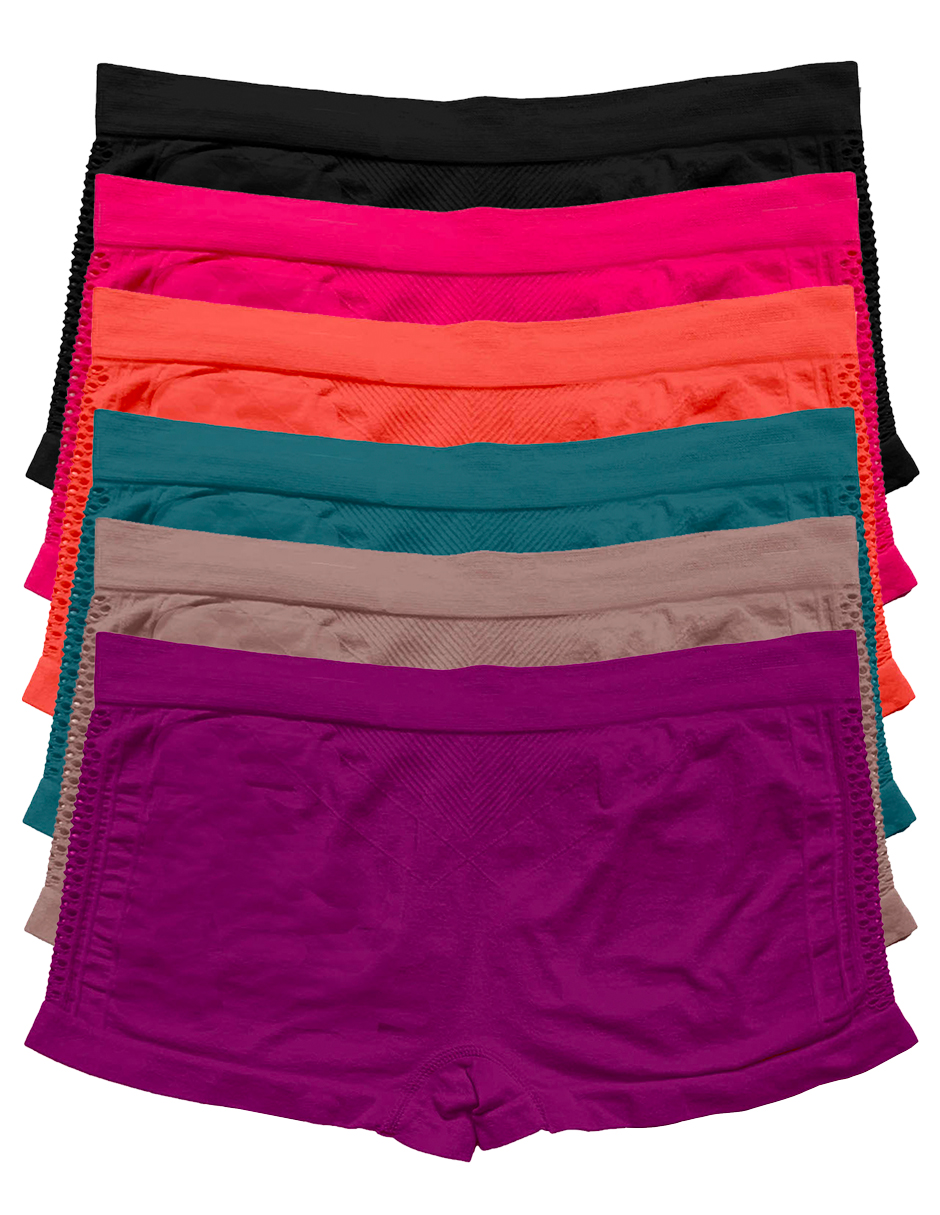 Foto 2 | Set De 6 Boxer Para Mujer Tatys Fashion Con 6 Colores Diferentes