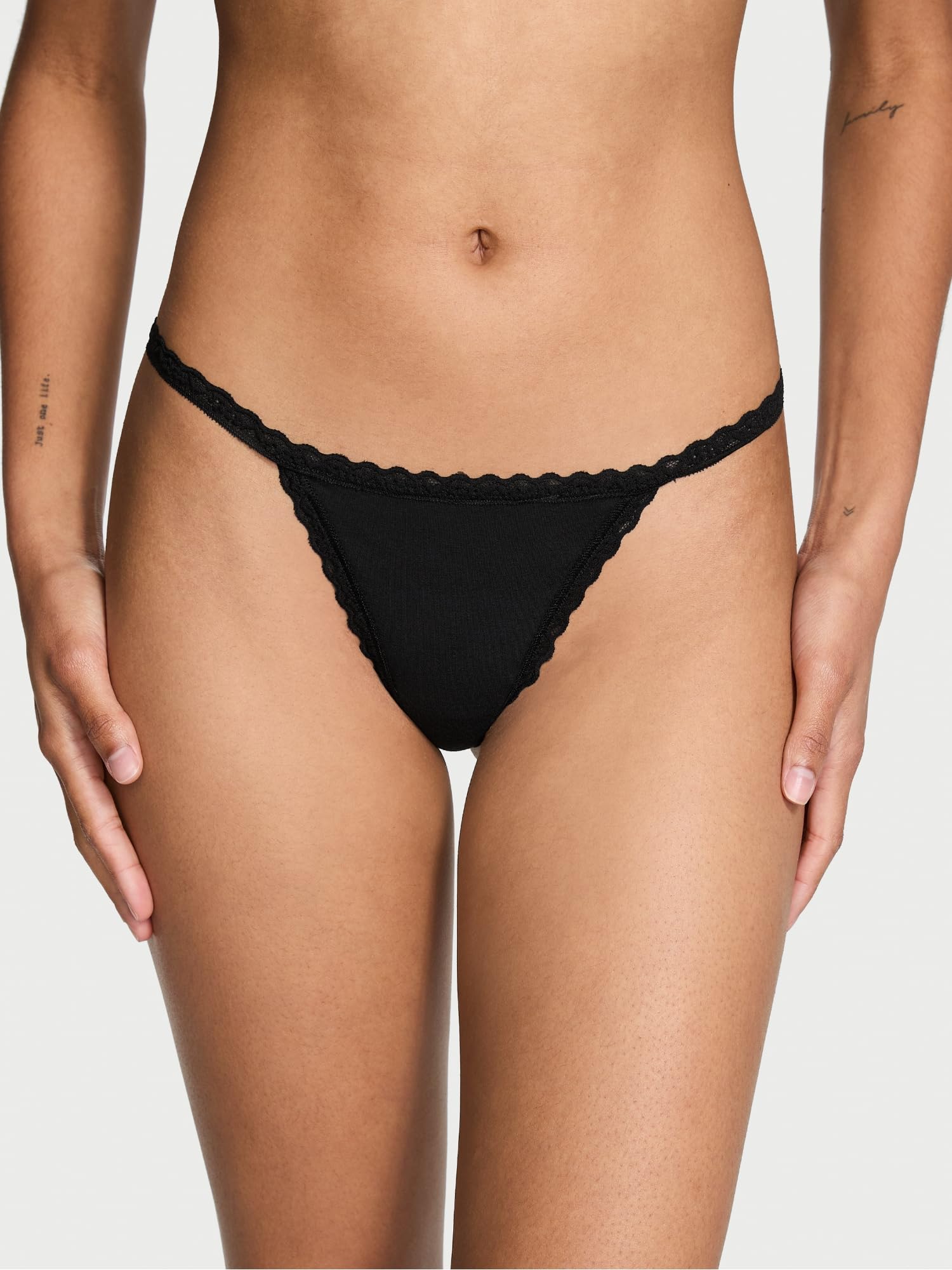 Foto 3 pulgar | Braguita Victoria's Secret De Algodón Con Ribete De Encaje A La Moda, Paquete De 5 - Venta Internacional.