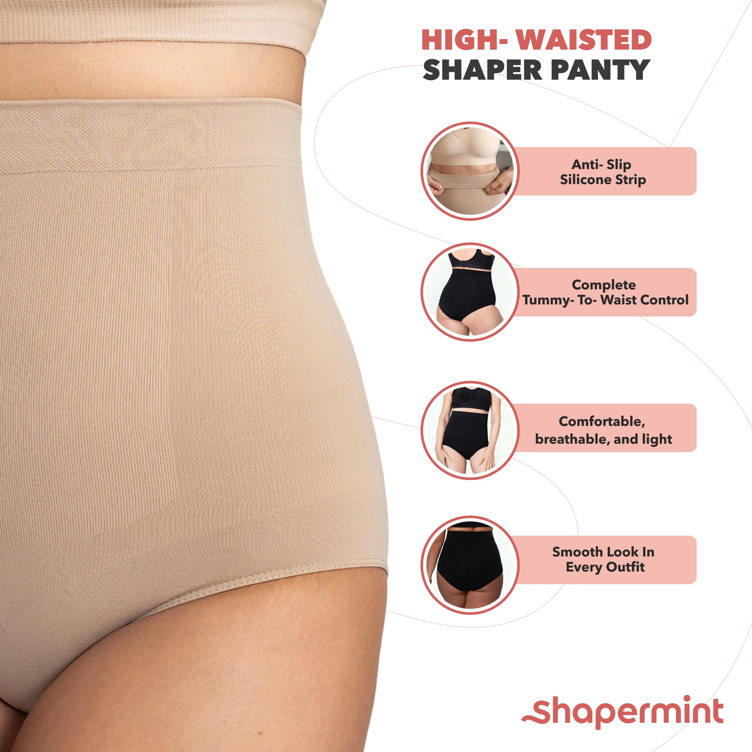 Foto 5 pulgar | Bragas Body Shaper Shapermint Tummy Control para Mujer - Venta Internacional