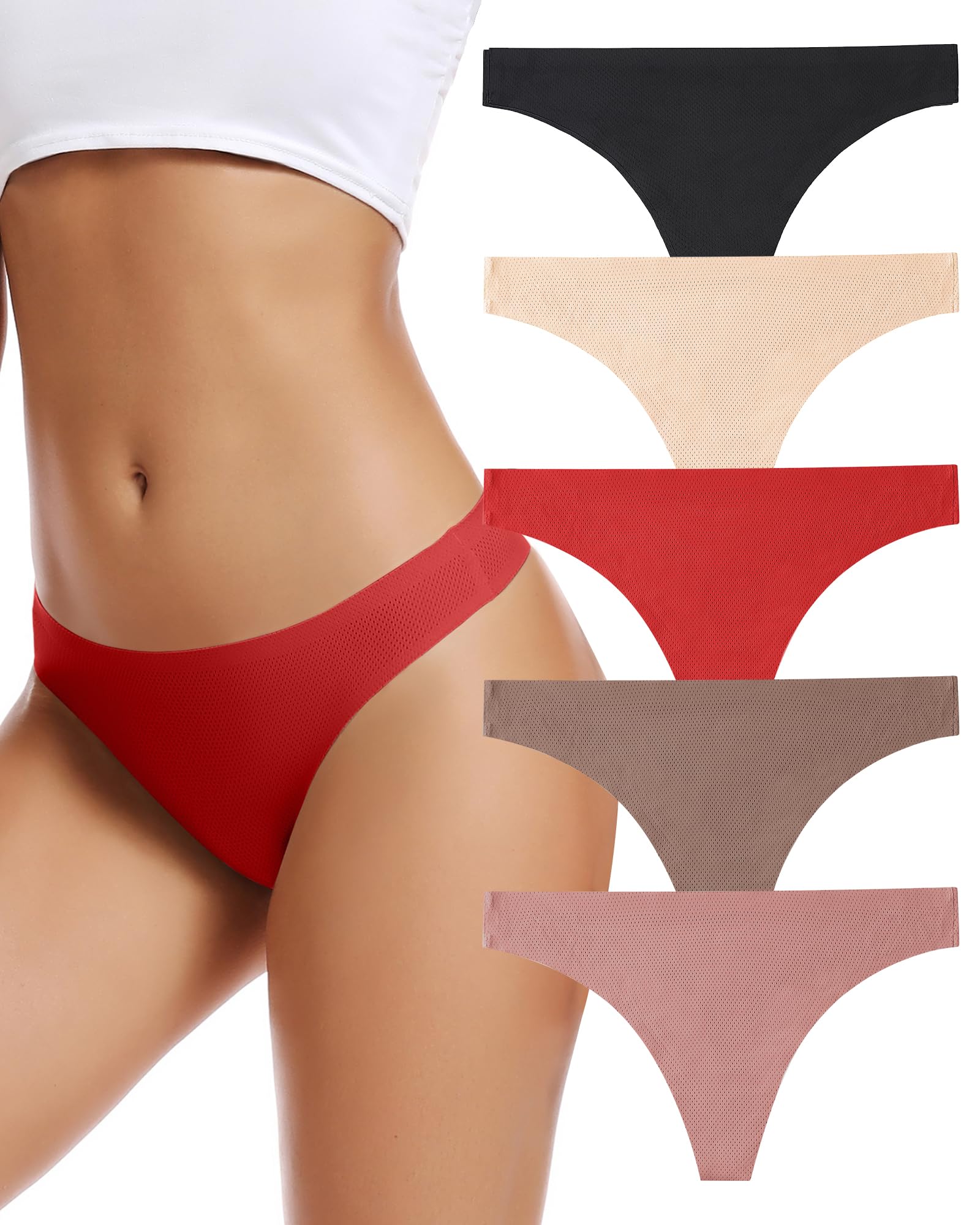 Foto 2 pulgar | Tanga Voenxe Seamless Para Mujer, Paquete De 5 - Venta Internacional.