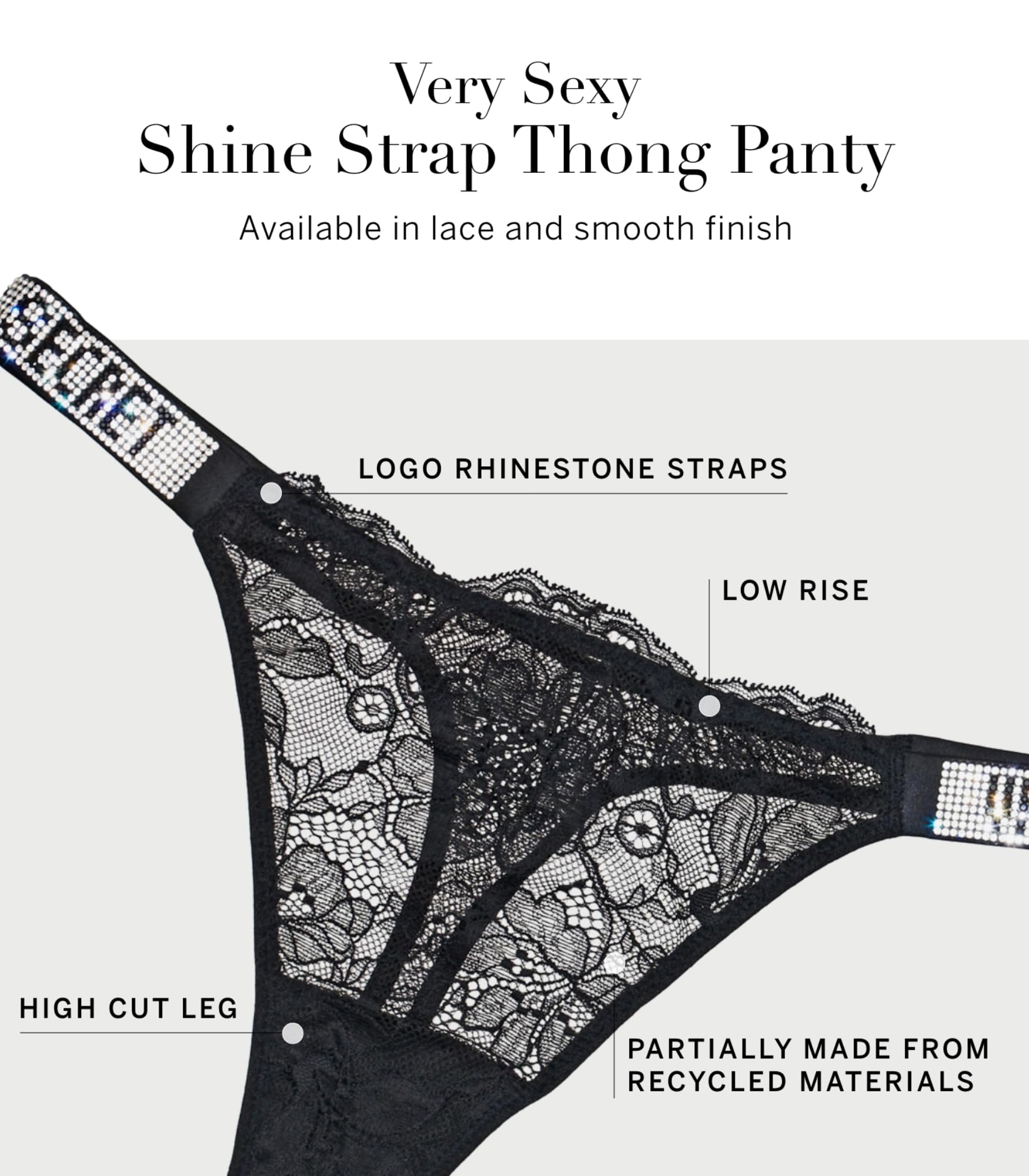 Foto 4 pulgar | Tanga Victoria's Secret Very Sexy Black (s) - Venta Internacional.