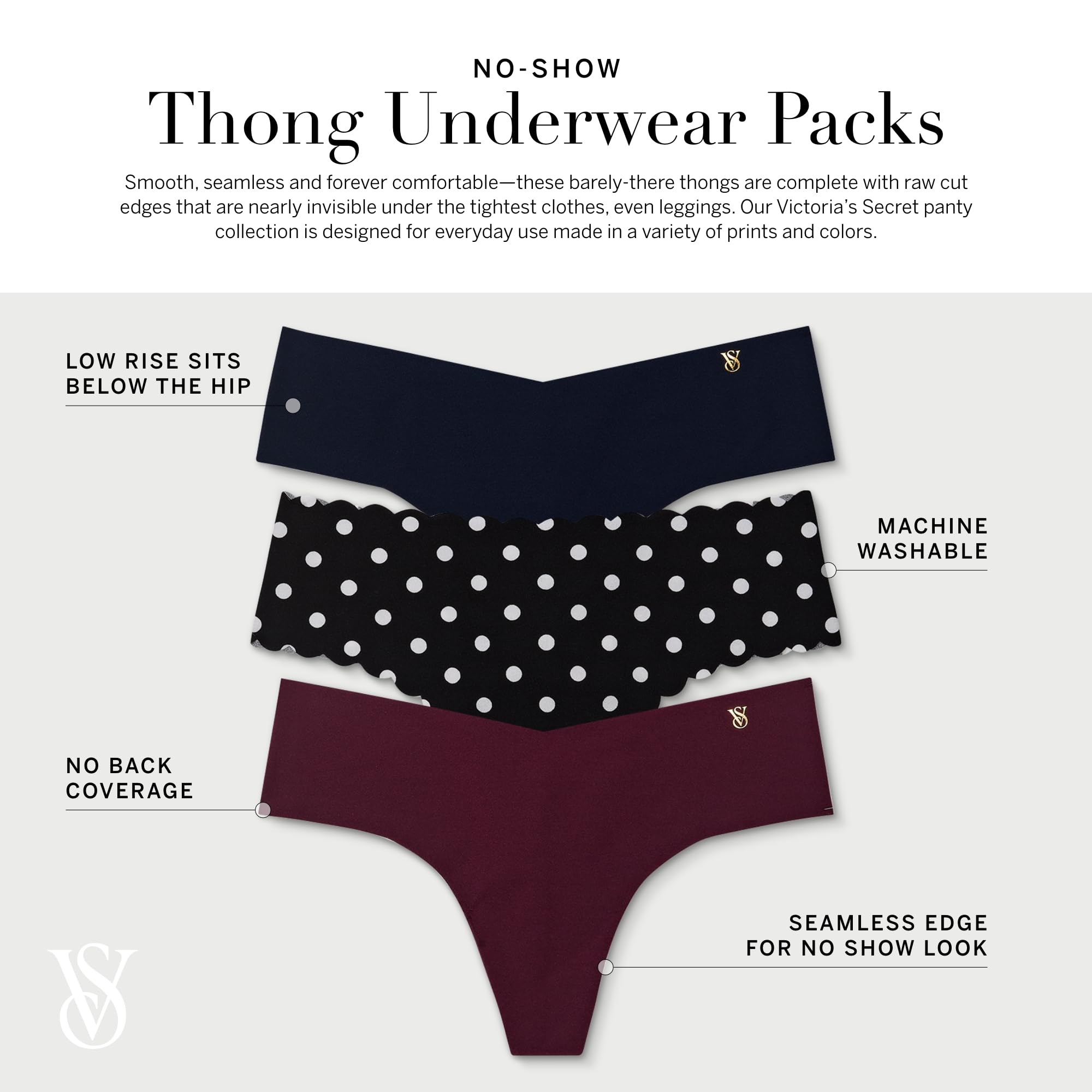 Foto 4 pulgar | Tanga Victoria's Secret No Show Para Mujer, Mezcla Neutra - Venta Internacional.