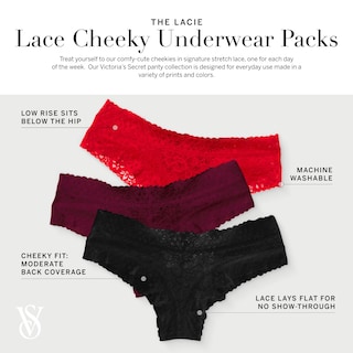 Foto 4 | Ropa Interior Victoria's Secret Lace Cheeky Para Mujer, Color Negro (l) - Venta Internacional.