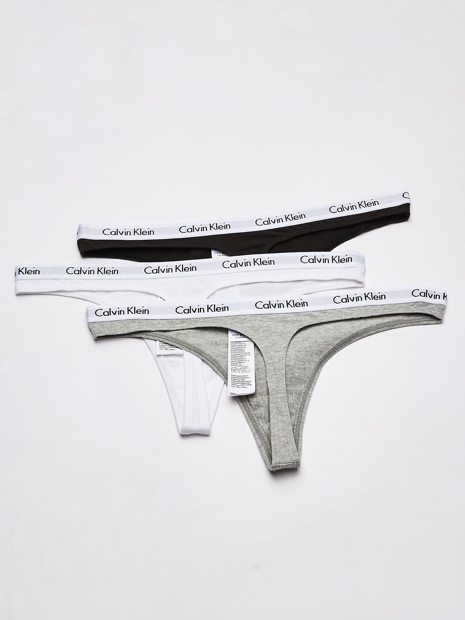 Foto 3 | Pantie Calvin Klein Carousel Negro Blanco y Gris para Mujer - Venta Internacional