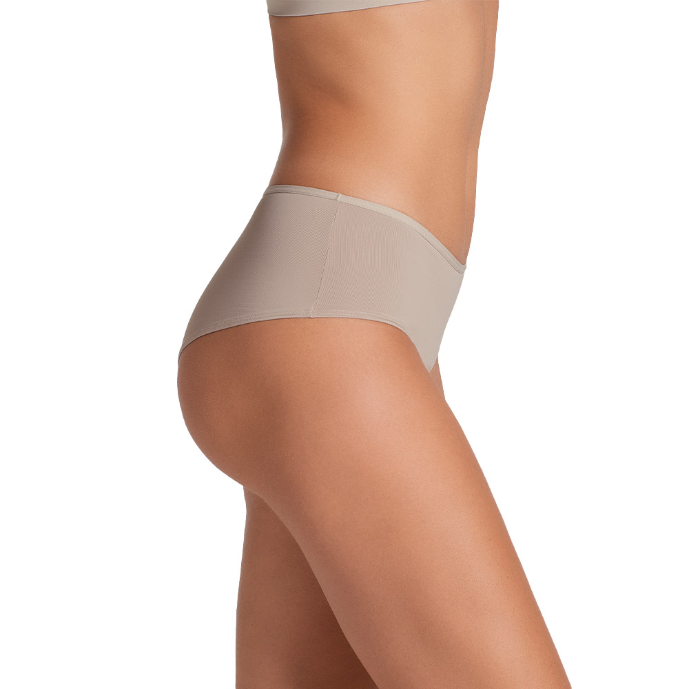 Foto 3 pulgar | Panty Hipster Leonisa Beige Tela Lisa para Mujer