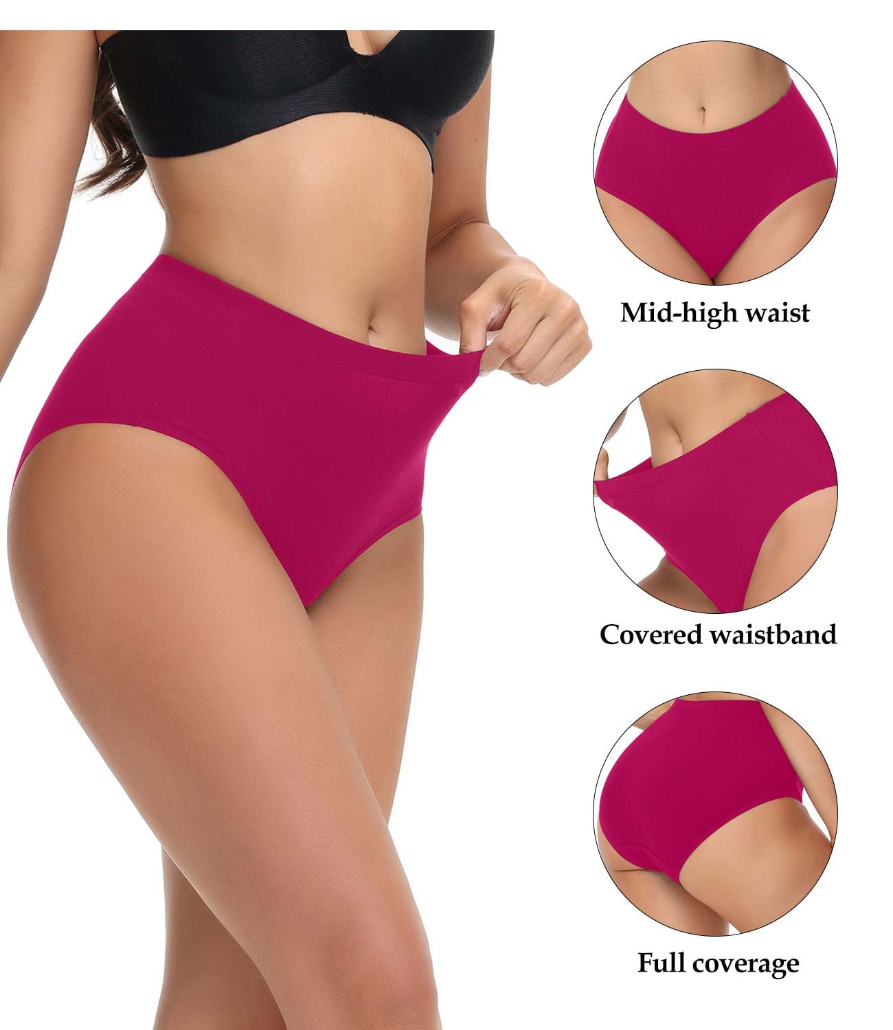 Foto 3 pulgar | Brief Underwear Wirarpa De Algodón Posparto Para Mujer, Paquete De 5 - Venta Internacional.