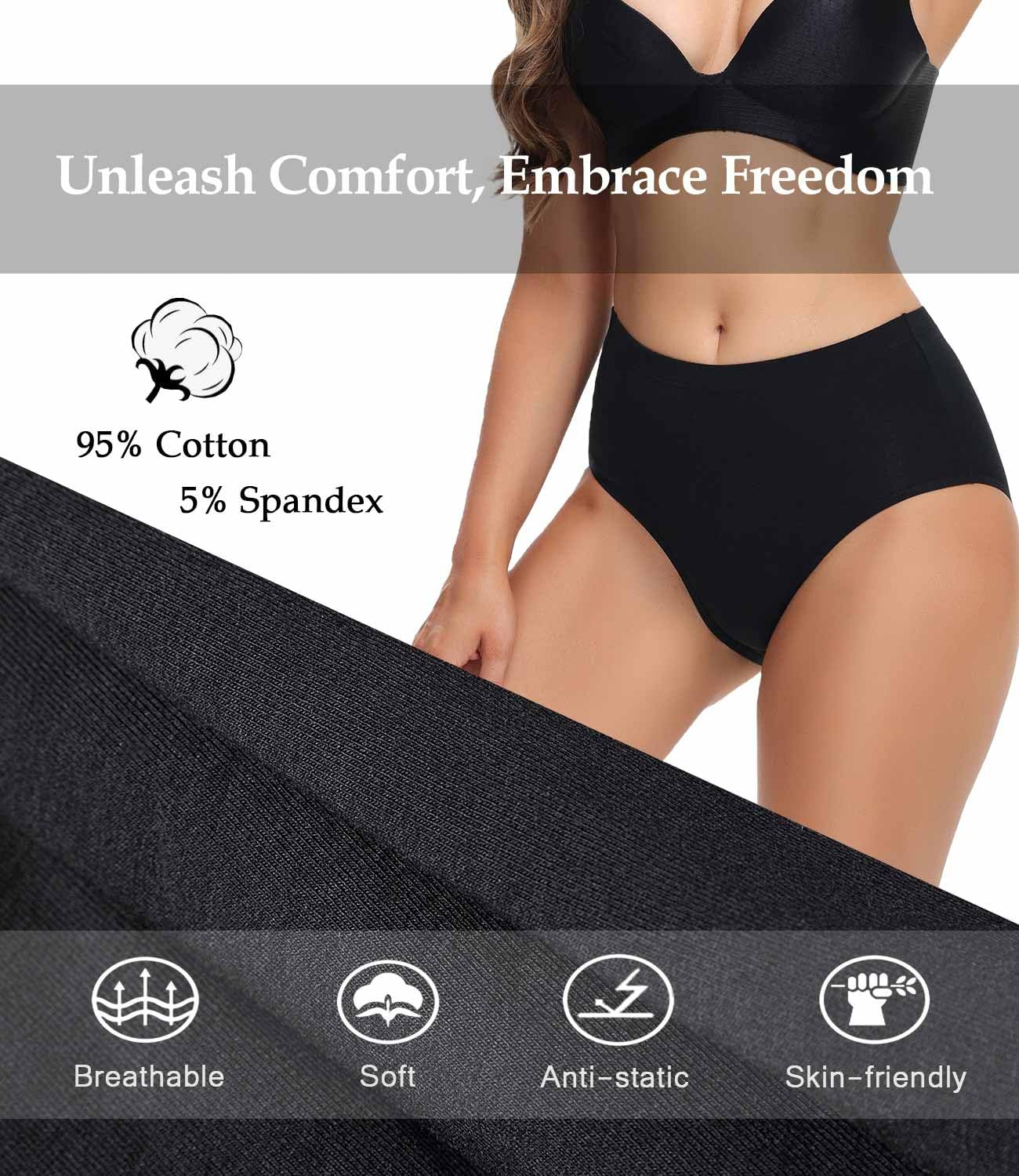 Foto 4 | Calzoncillos De Posparto Wirarpa De Algodón Para Mujer, Paquete De 5 - Venta Internacional.