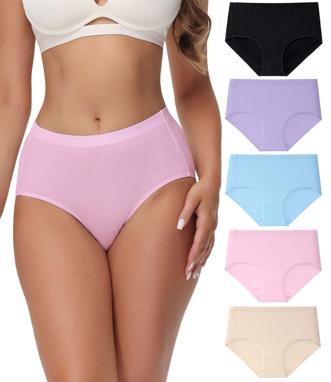 Foto 2 pulgar | Calzoncillos Posparto De Algodón Panties Wirarpa Para Mujer, Paquete De 5 - Venta Internacional.