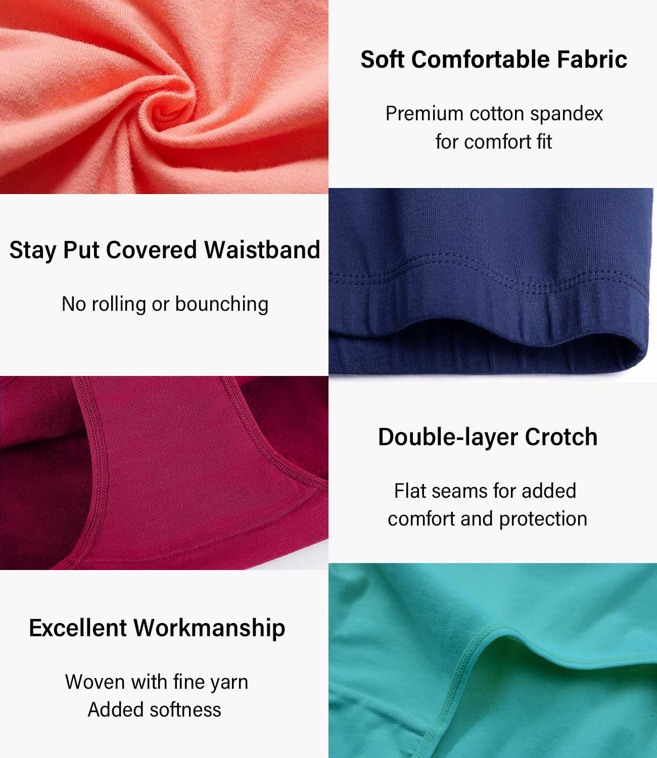 Foto 4 | Calzoncillos Posparto De Algodón Panties Wirarpa Para Mujer, Paquete De 5 - Venta Internacional.