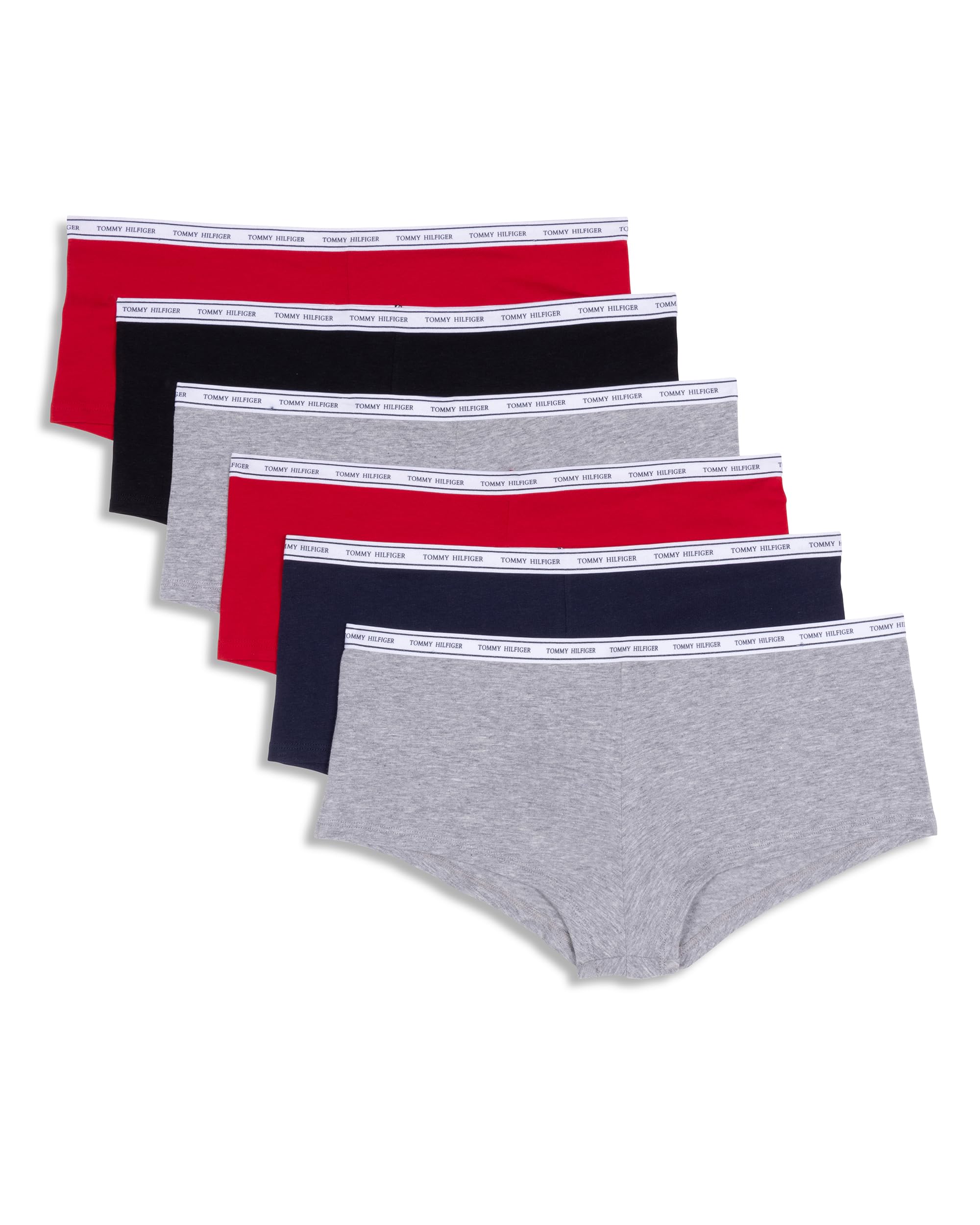 Foto 2 pulgar | Pantalones Cortos De Algodón Tommy Hilfiger Para Mujer, Paquete De 6 - Venta Internacional.