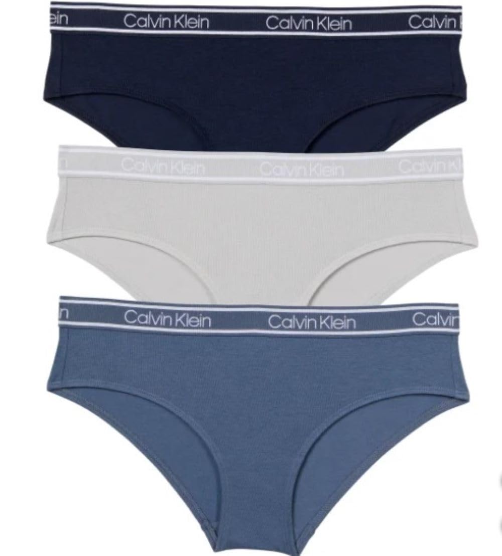 Foto 2 pulgar | Ropa Interior Hipster Calvin Klein Para Mujer, Paquete De 3, Azul - Venta Internacional.