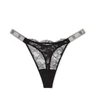 Tanga De Encaje Muy Sexy De Victoria's Secret Para Mujer, Bragas Para Mujer, Monograma Negro, L - Venta Internacional.