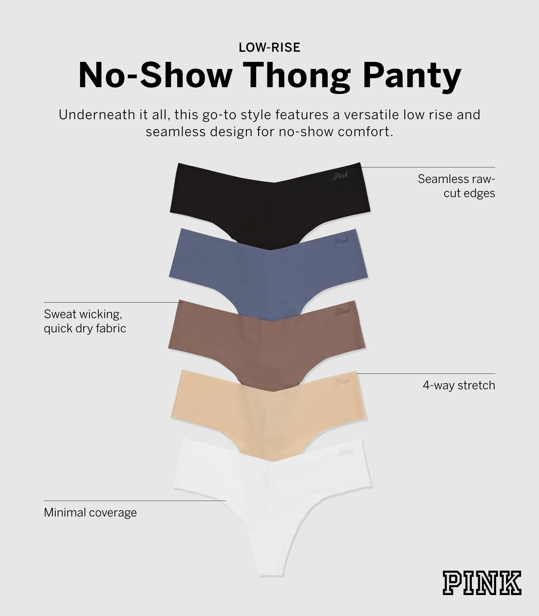 Foto 4 pulgar | Pack De 5 Tanga Victoria's Secret No-show - Venta Internacional.