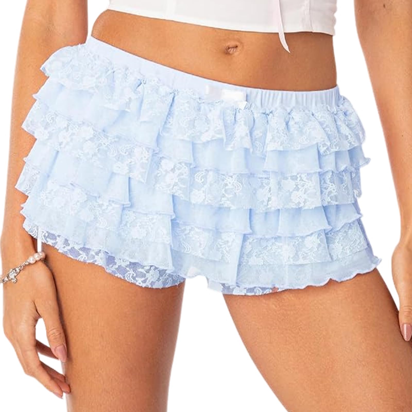 Foto 2 pulgar | Pantalones Cortos Bloomers Yimoon Lolita Con Volantes, Color Azul Hada, Para Mujer - Venta Internacional.