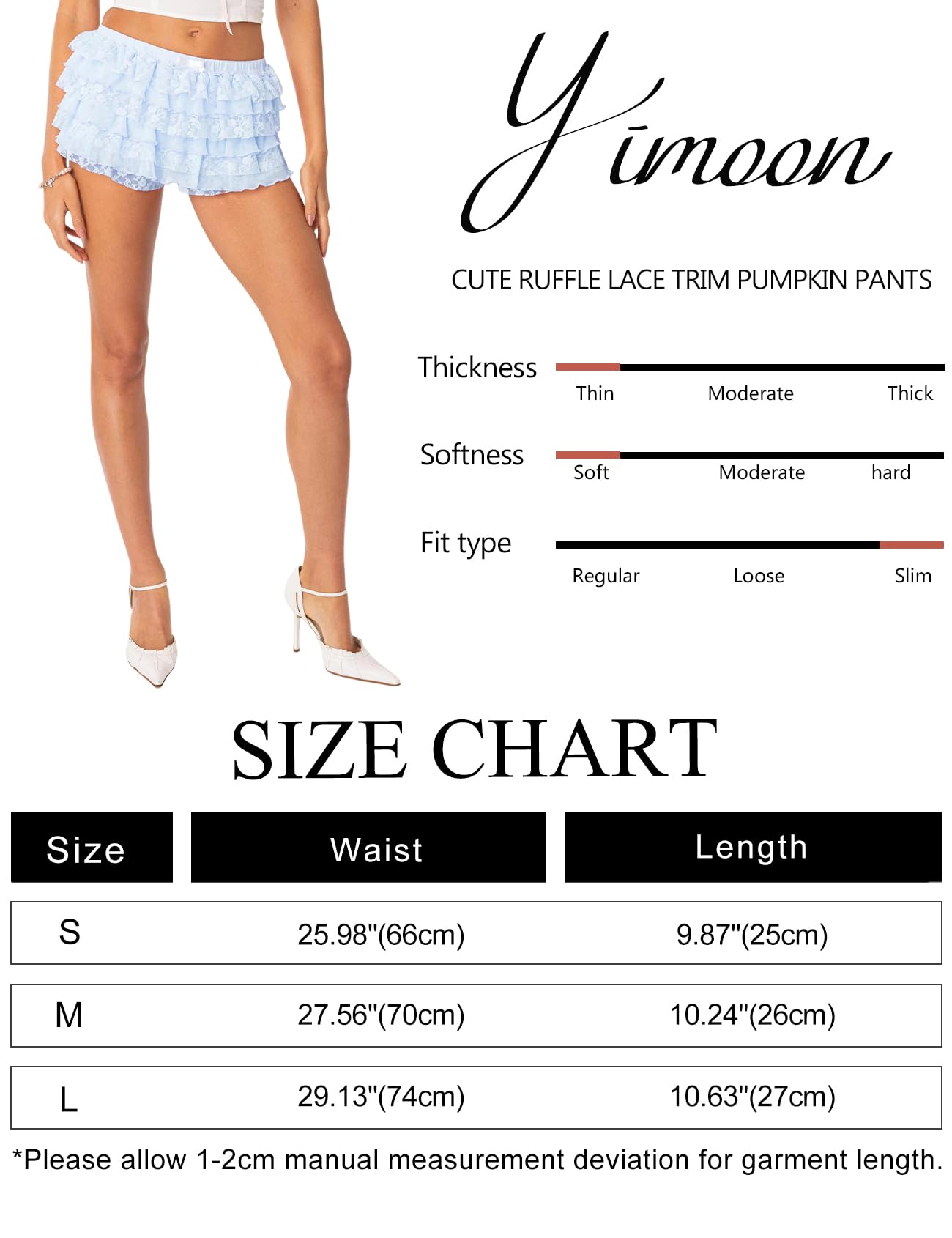 Foto 7 pulgar | Pantalones Cortos Bloomers Yimoon Lolita Con Volantes, Color Azul Hada, Para Mujer - Venta Internacional.
