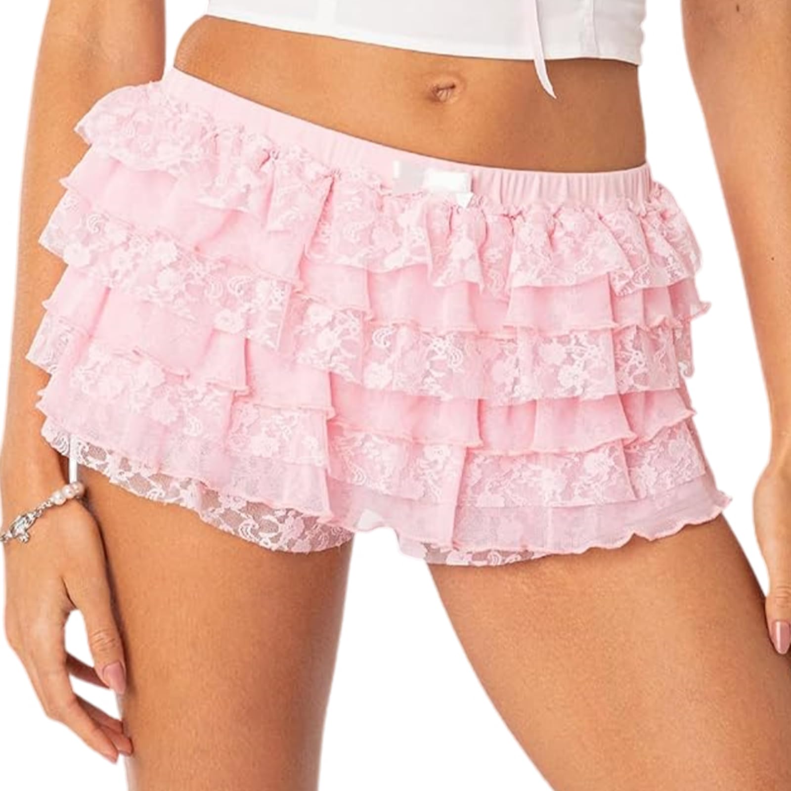 Foto 2 pulgar | Pantalones Cortos Bloomers Yimoon Lolita Con Volantes, Color Rosa Hada, Para Mujer - Venta Internacional.