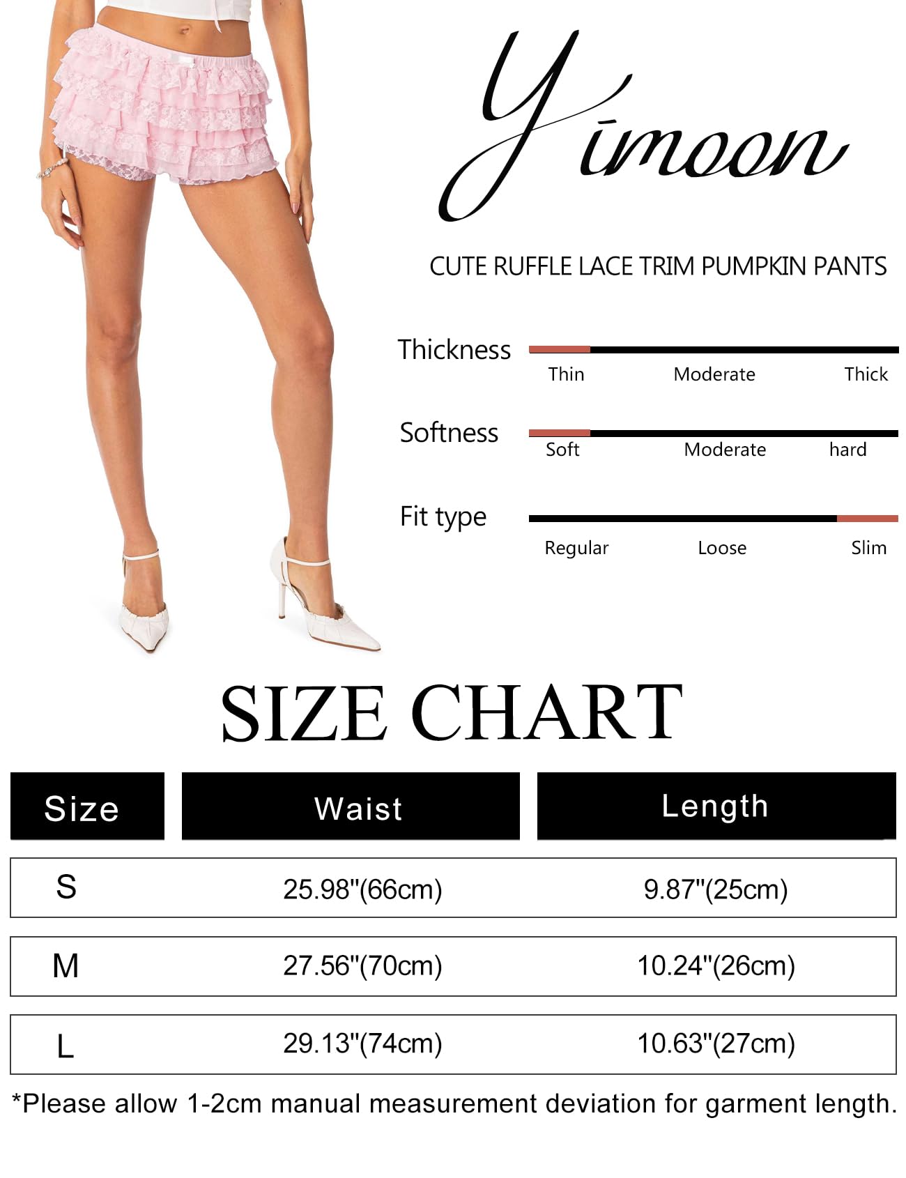 Foto 7 pulgar | Pantalones Cortos Bloomers Yimoon Lolita Con Volantes, Color Rosa Hada, Para Mujer - Venta Internacional.