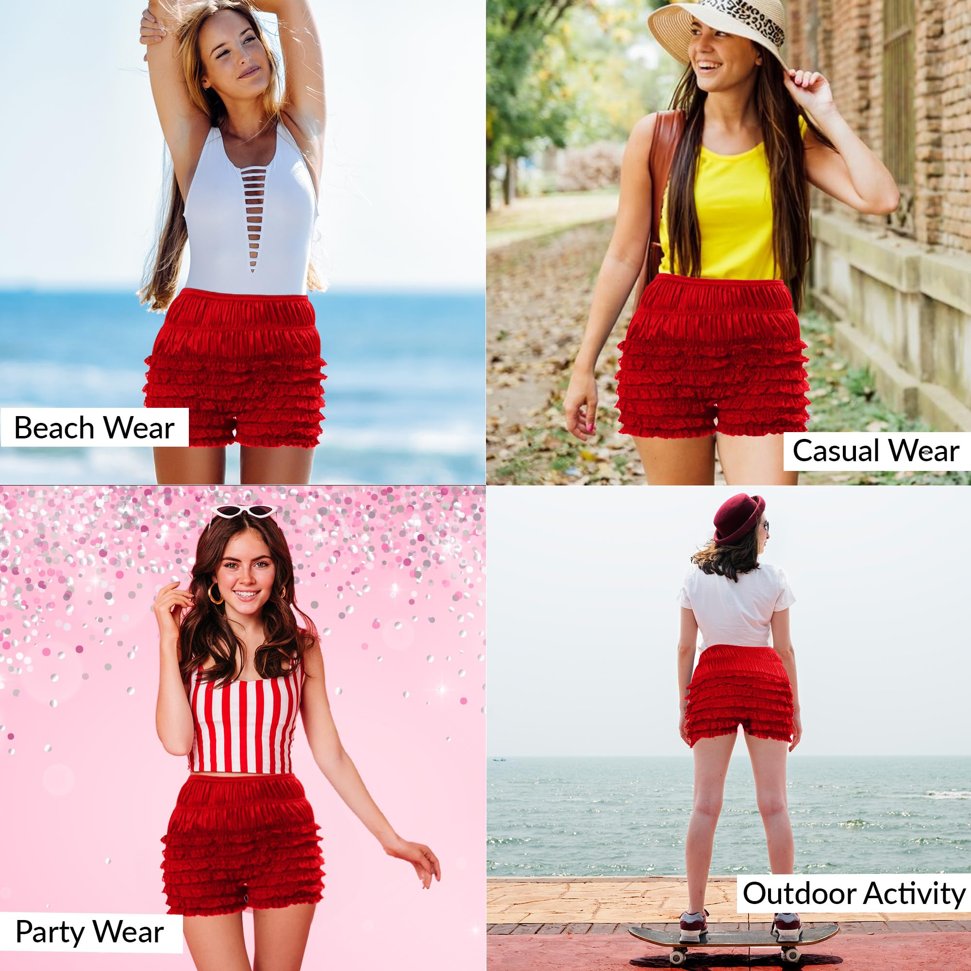Foto 7 | Pantalones Cortos Malco Modes Lisa Tanga/rumba Booty De Color Rojo Para Mujer - Venta Internacional.
