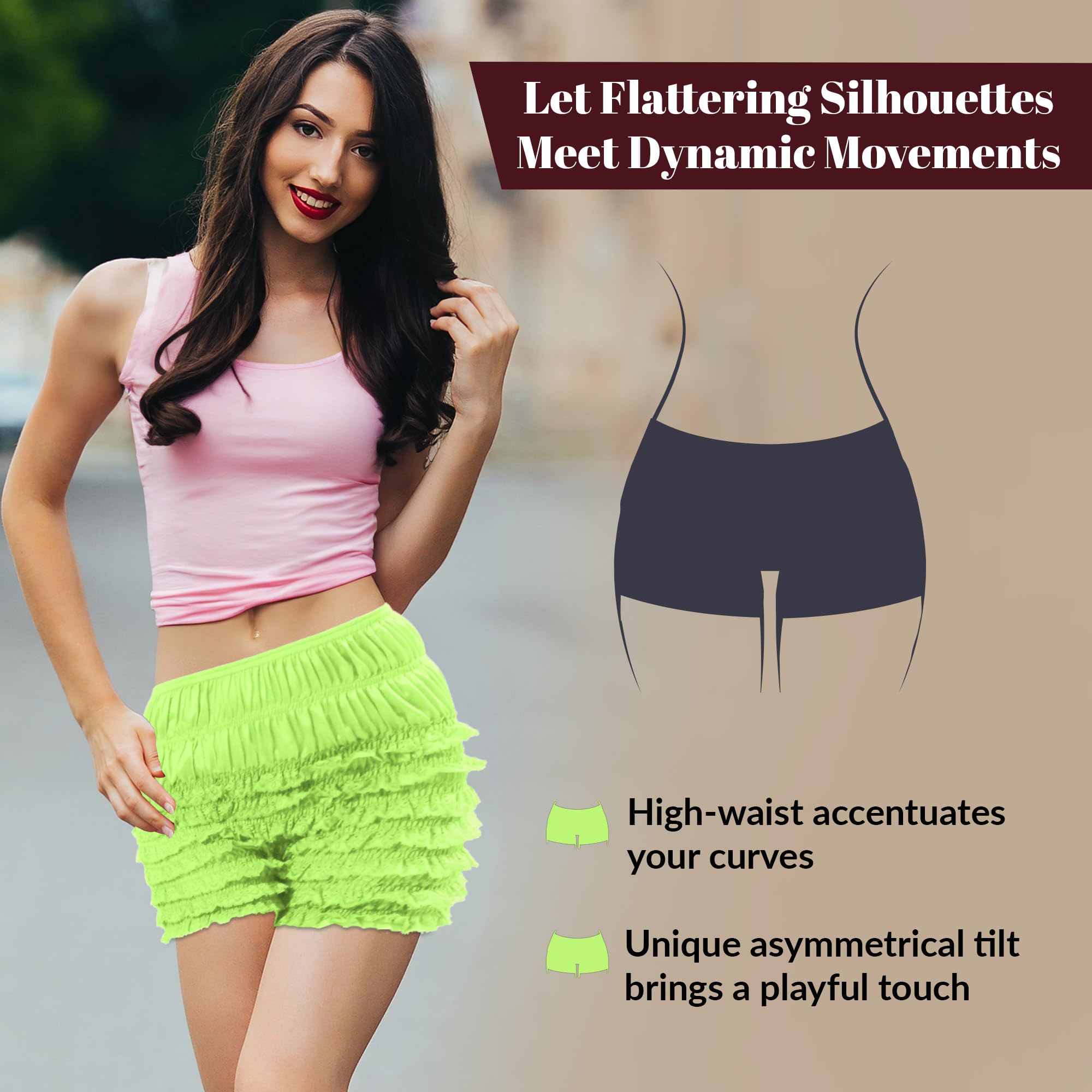 Foto 7 | Bragas Con Volantes Tanga Dance Bloomers Malco Modes Lisa Apple - Venta Internacional.