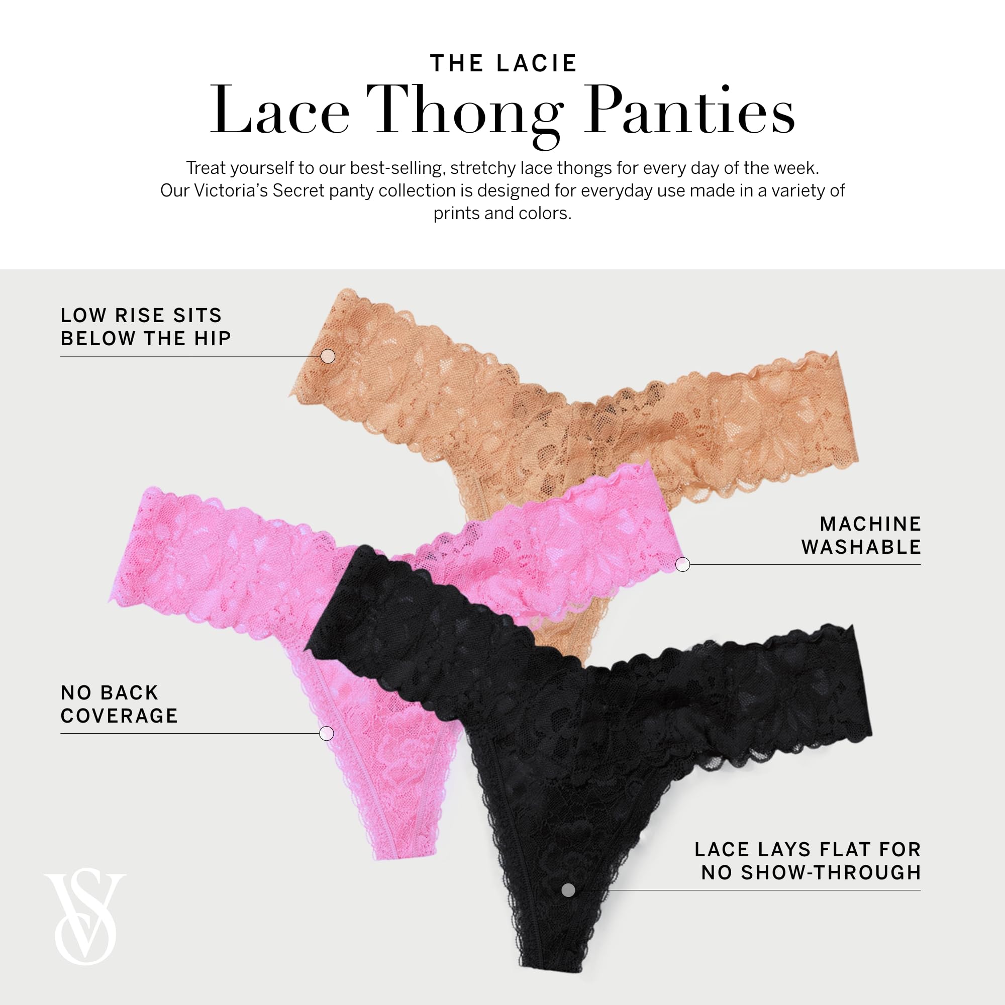 Foto 3 | Tanga Victoria's Secret Essential Mix Para Mujer - Venta Internacional.