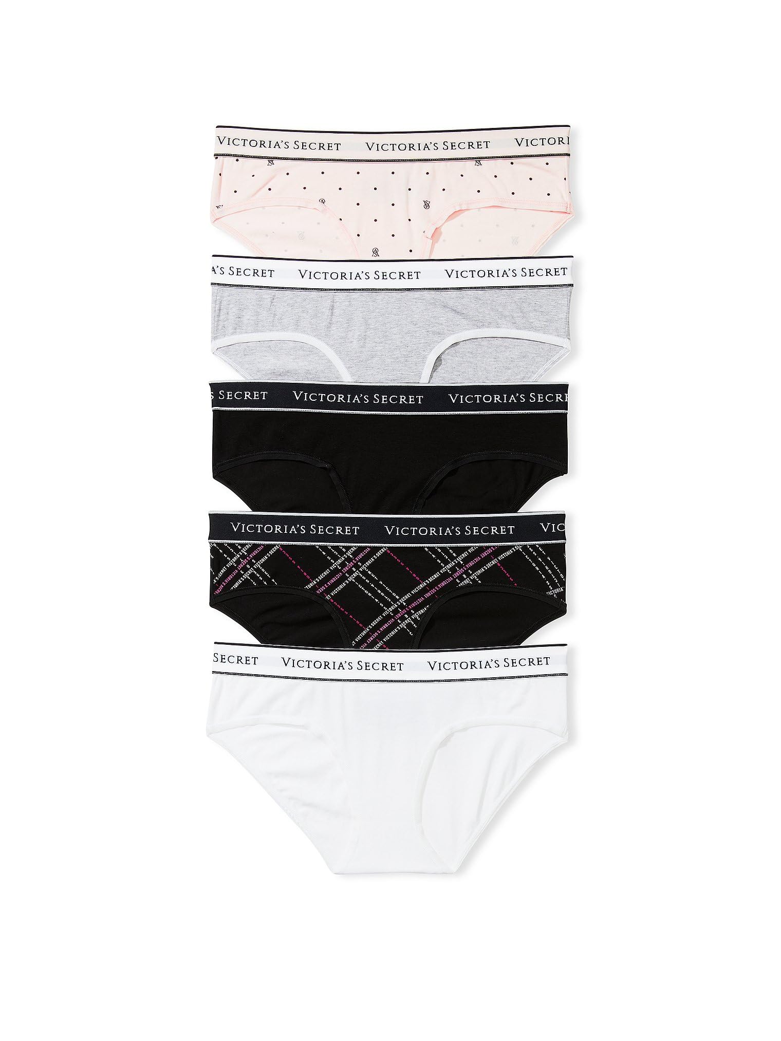 Foto 1 | Pack De Braguitas Victoria's Secret De Algodón Hiphugger Para Mujer, Paquete De 5 - Venta Internacional.