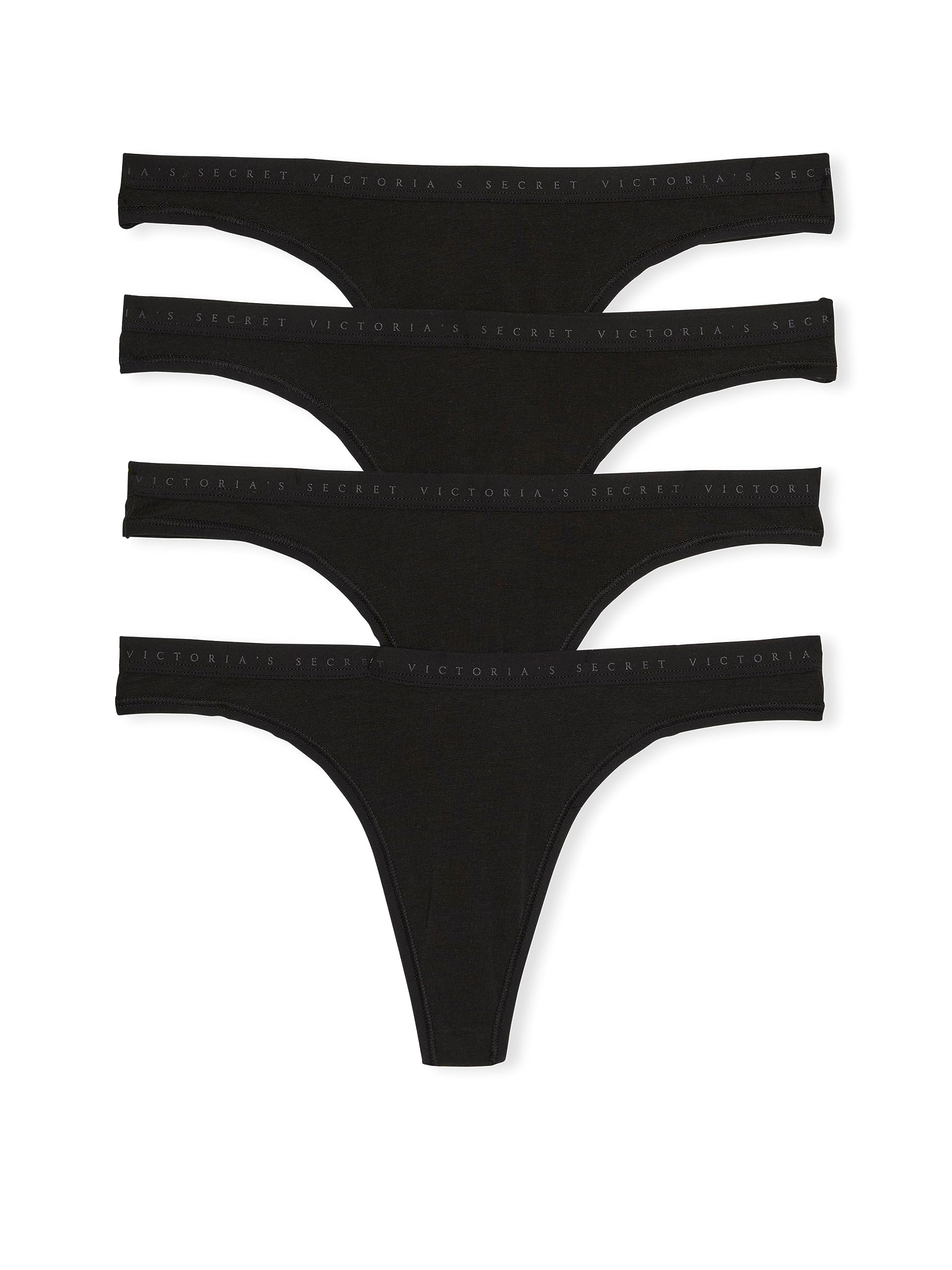 Foto 2 pulgar | Pack De Tanga Victoria's Secret De Algodón Para Mujer, Paquete De 4 - Venta Internacional.