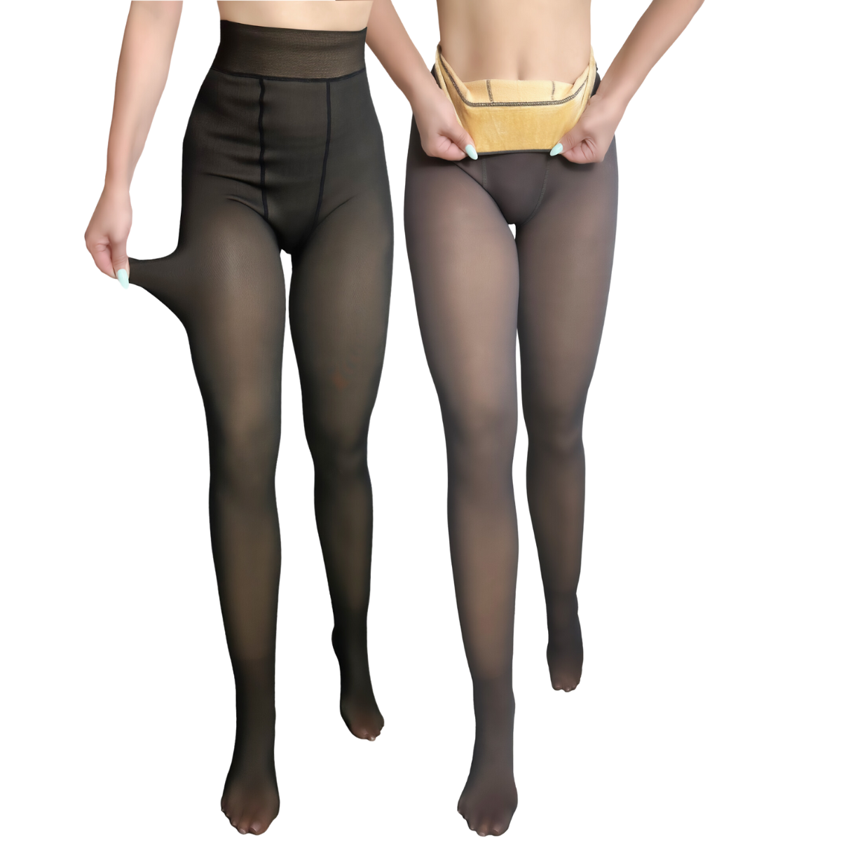 Foto 1 | Set de 2 Pantimedias Térmicas Negro y Gris para Mujer
