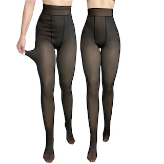 Foto 1 | Set De 2 Pantimedias Termicas De Mujer Panty-1001 Negras Afelpados