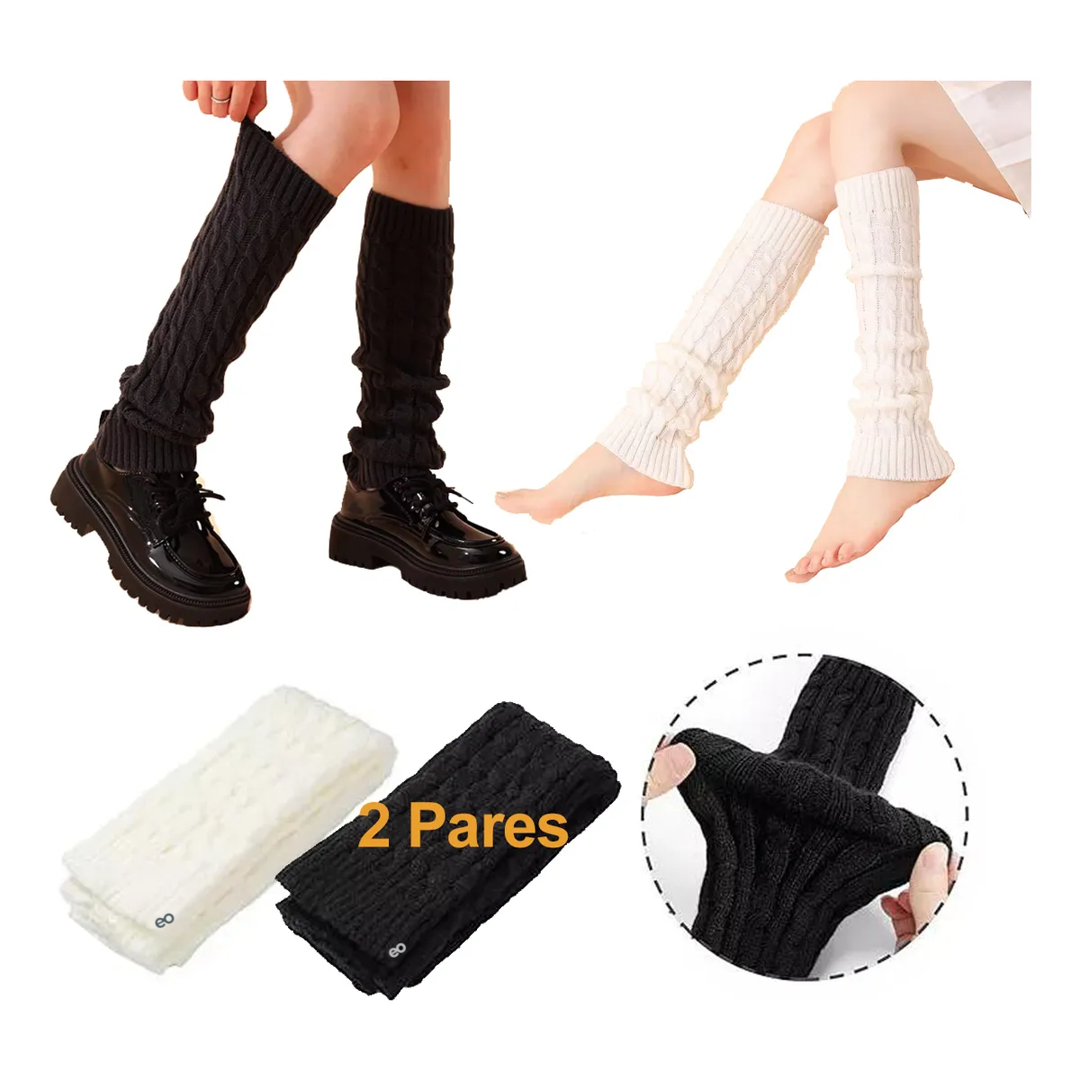 Foto 5 pulgar | Calentadores Para Mujer Piernas Invierno Para Dama 2 Pares Eo Safe Imports Esi-19687 Multicolor