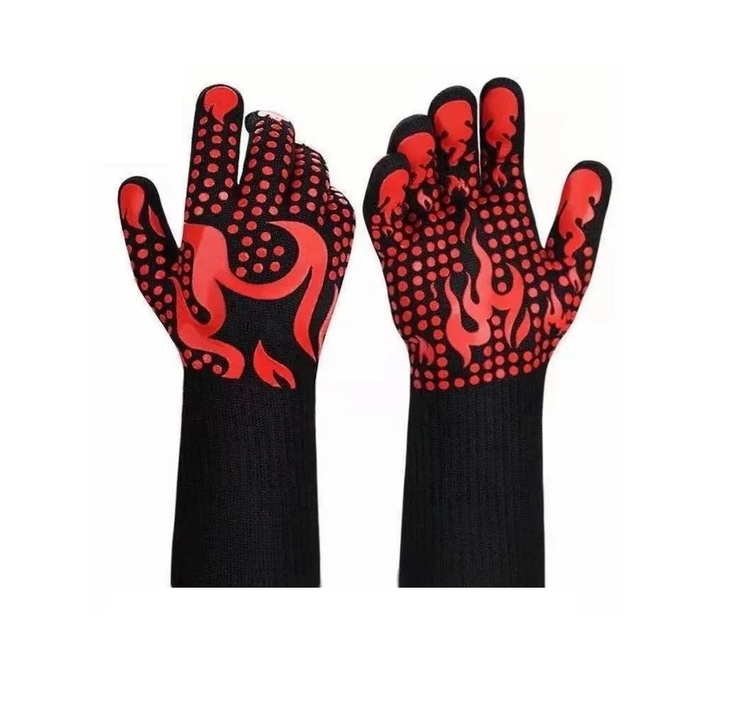 Guantes Asador, BBQ para Cocina color Negro con Rojo $519