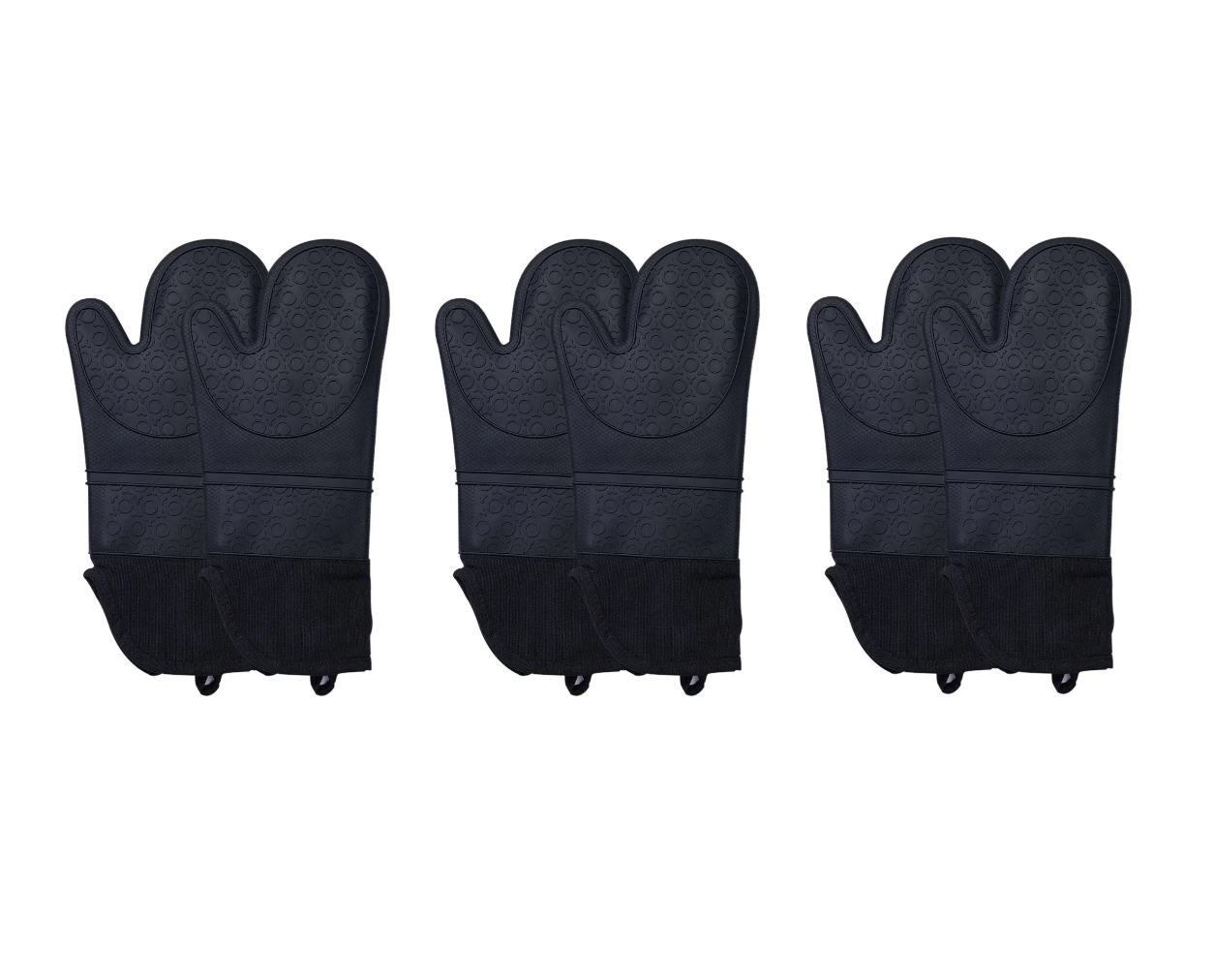 Guantes de Horno y Agarraderas para Cocina Malubero color Negro 6 Piezas