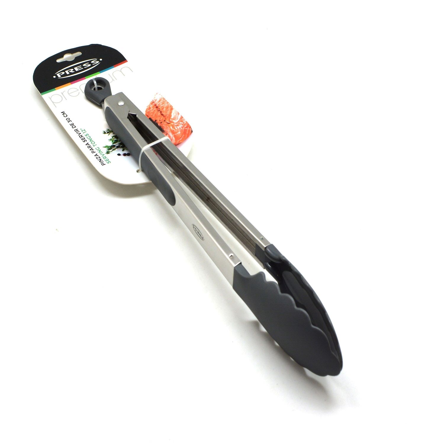 Foto 4 pulgar | Pinza Press Premium Servir 30 Cm Acero Inoxidable Con Puntas Antiadherente