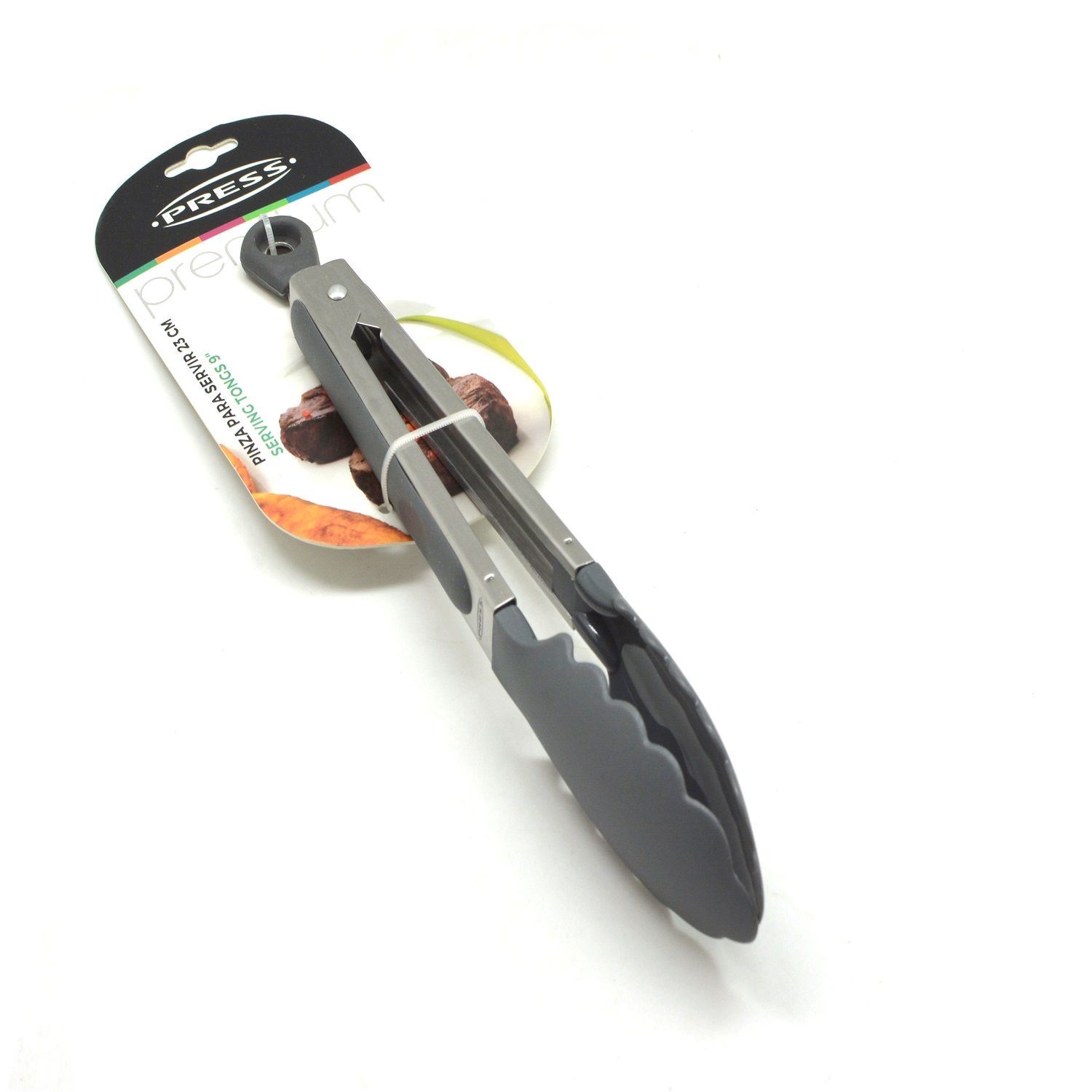 Foto 4 pulgar | Pinza Press Premium Servir 23 Cm Acero Inoxidable con Puntas Antiadherente