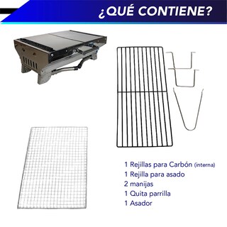 Foto 4 | Asador Tipo Maletín Chic Fantasy color Plateado Parrilla para Barbacoa de Viaje