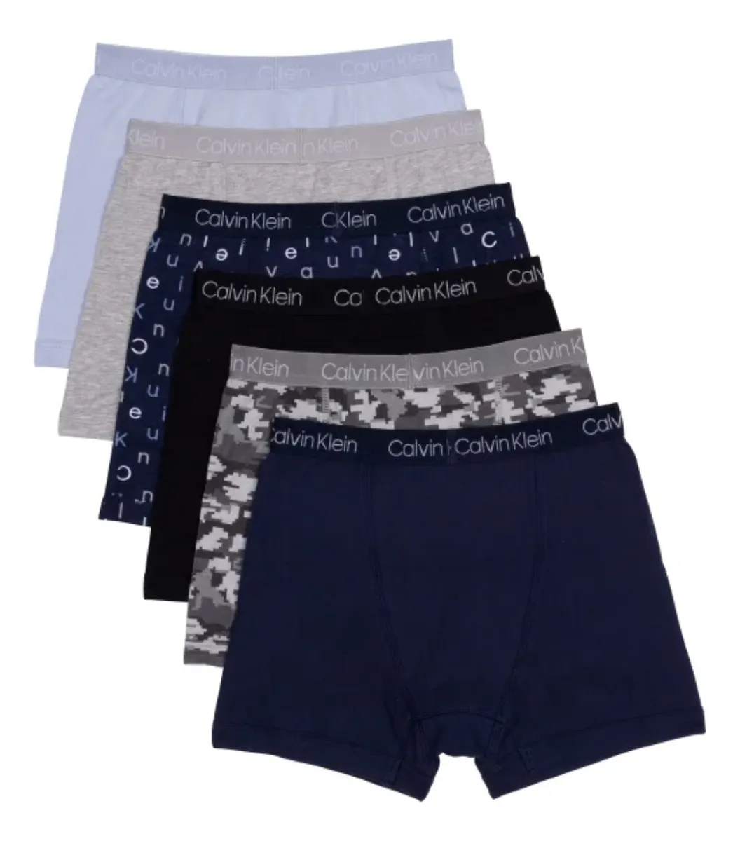 Foto 2 pulgar | Boxer Para Niños Ropa Interior Calvin Klein, Pack De 6